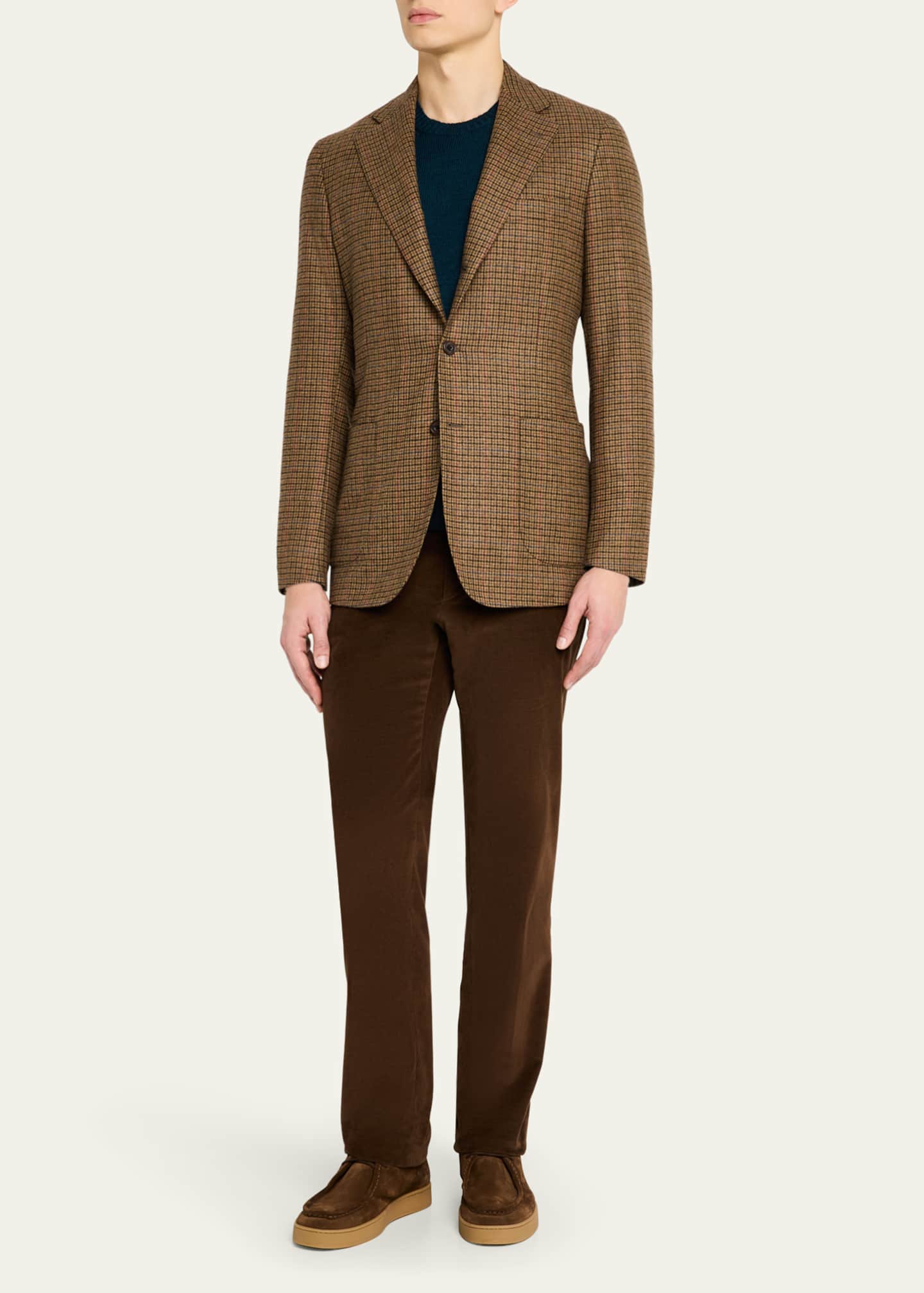 Anderson & Sheppard Men's Wool and Silk Knit Crewneck Sweater Image 2 of 7