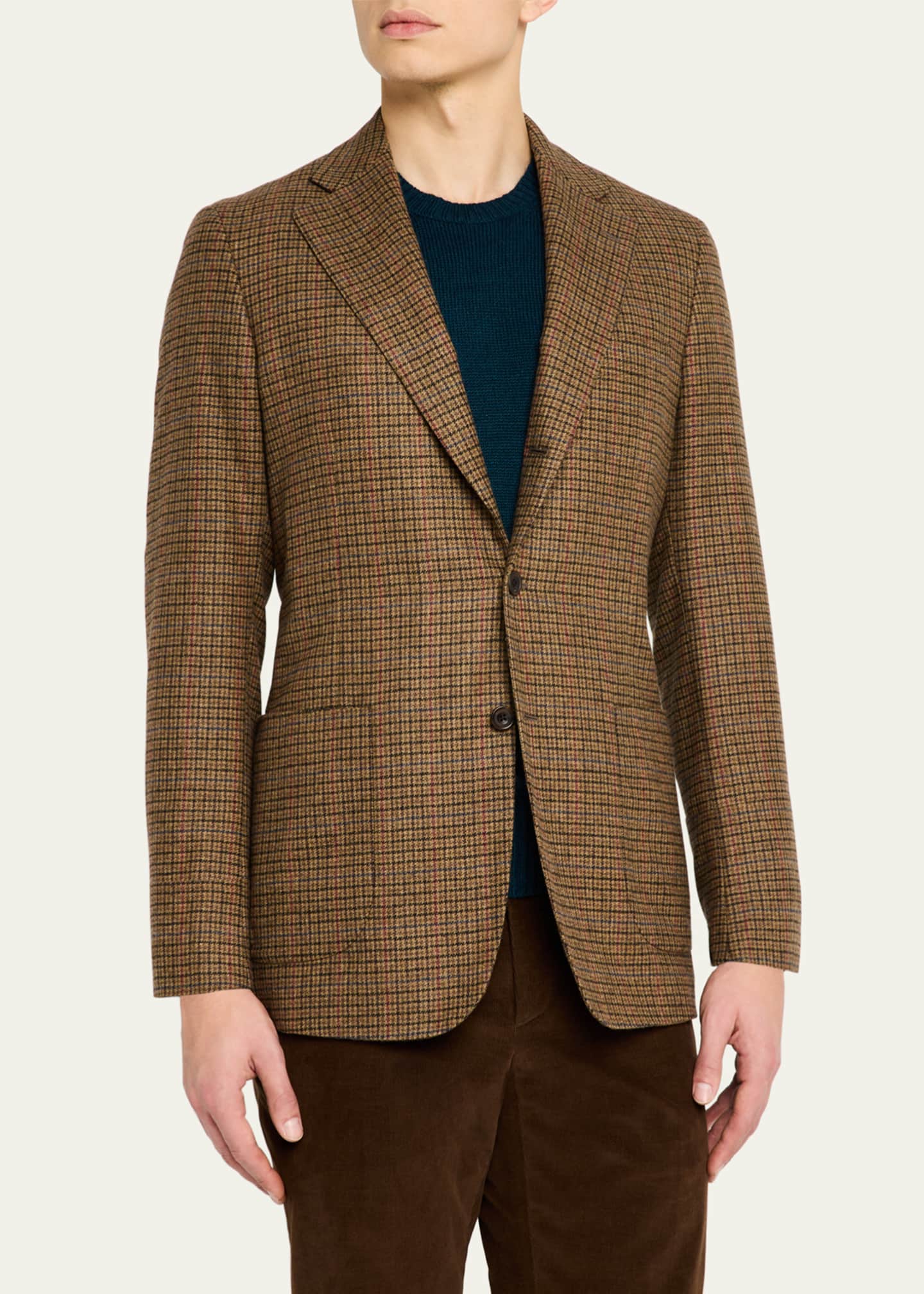 Anderson & Sheppard Men's Wool and Silk Knit Crewneck Sweater Image 4 of 7