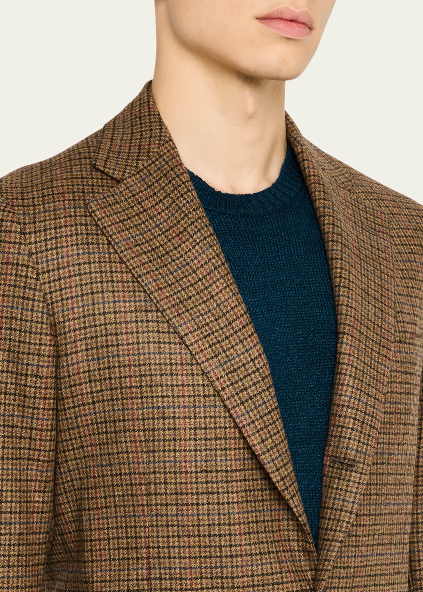 Anderson & Sheppard Men's Wool and Silk Knit Crewneck Sweater Image 5 of 7