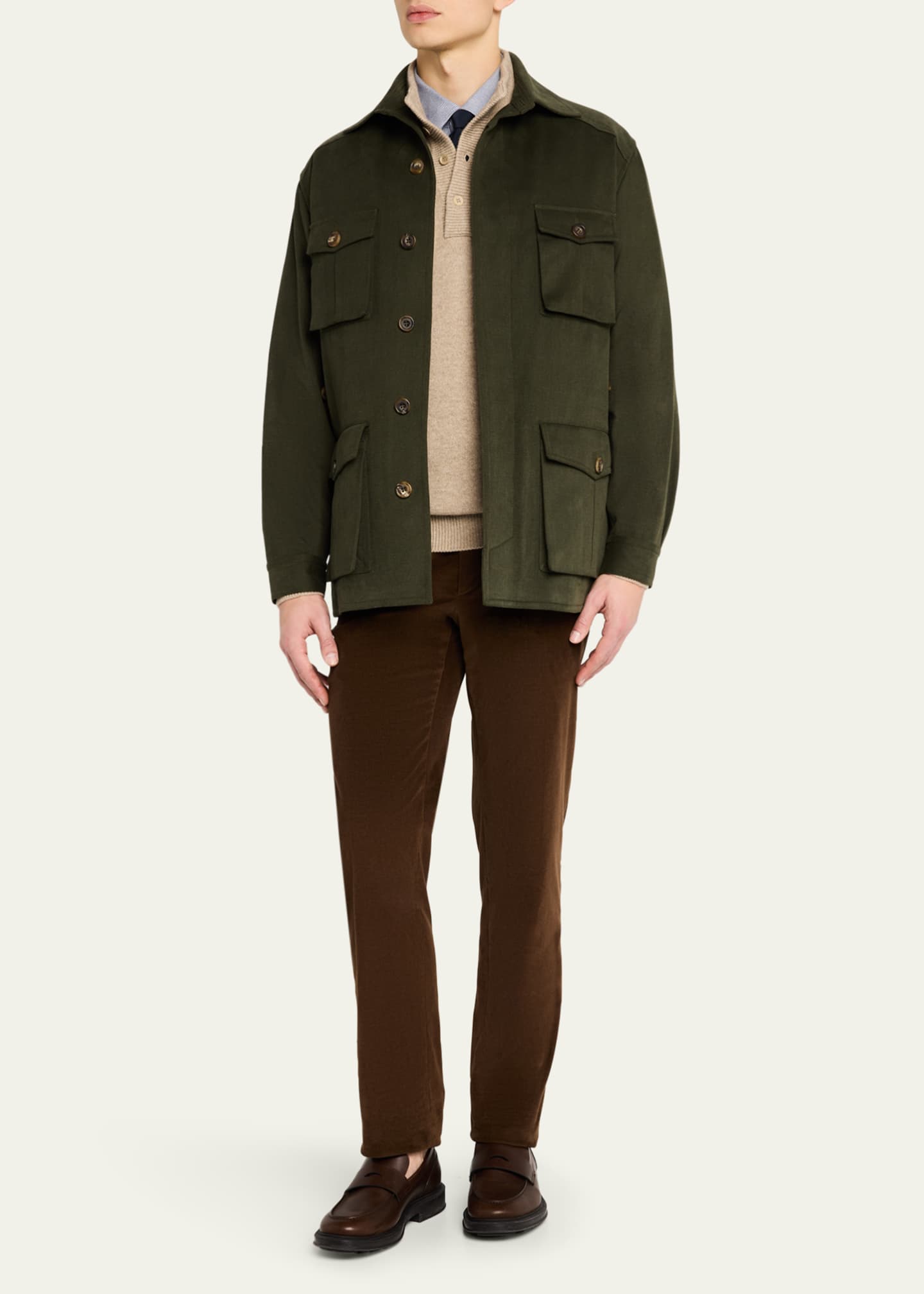 Anderson & Sheppard Men's Cotton Four-Pocket Travel Jacket Image 2 of 5