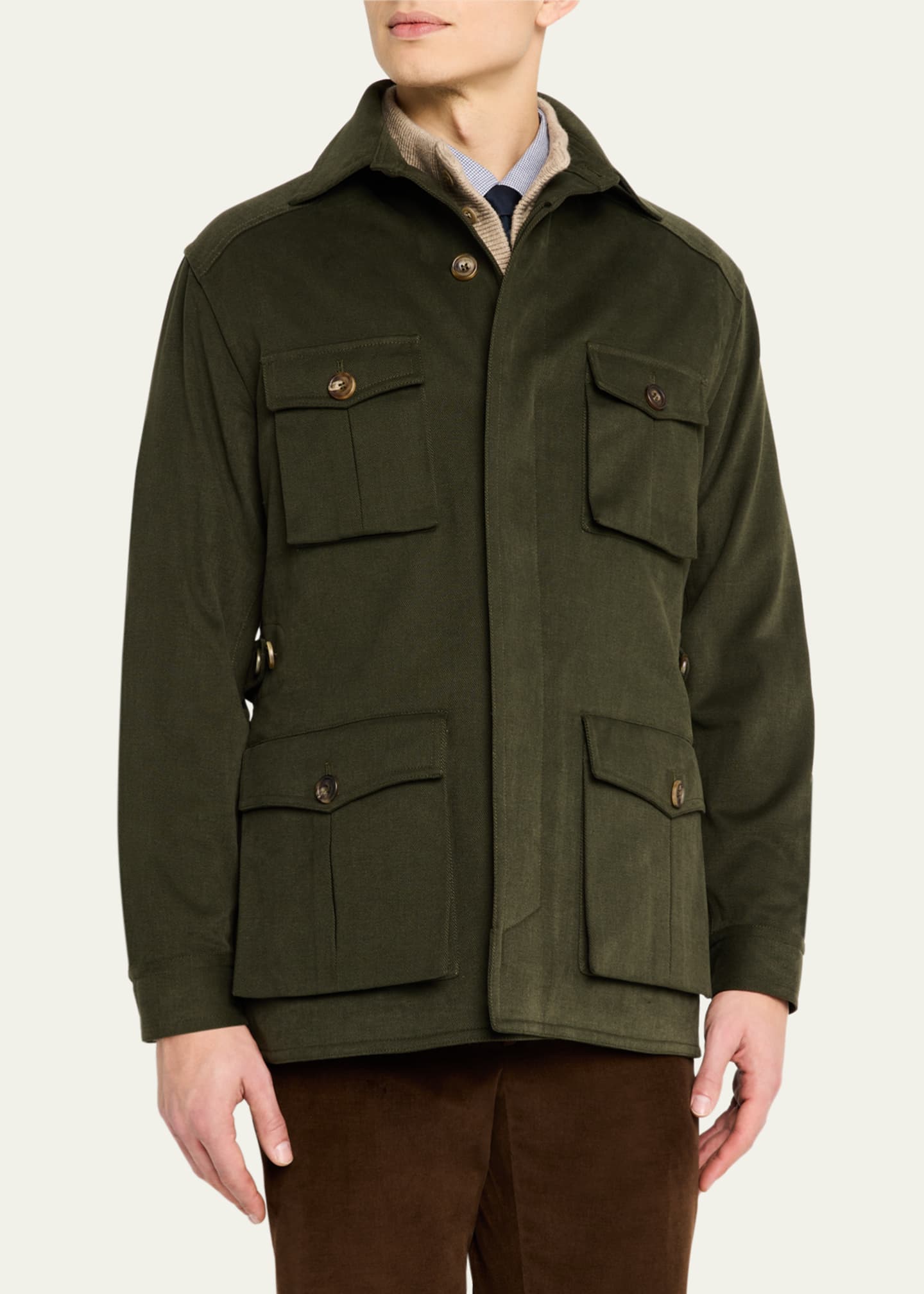 Anderson & Sheppard Men's Cotton Four-Pocket Travel Jacket Image 4 of 5