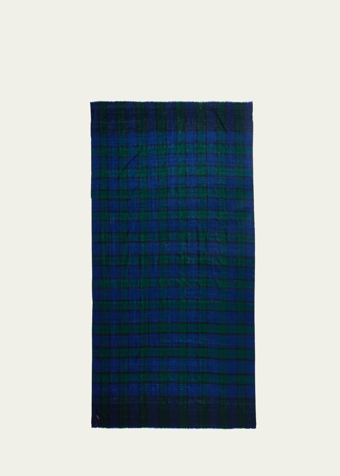 Anderson & Sheppard Men's Tartan Check Cashmere Scarf Image 1 of 4