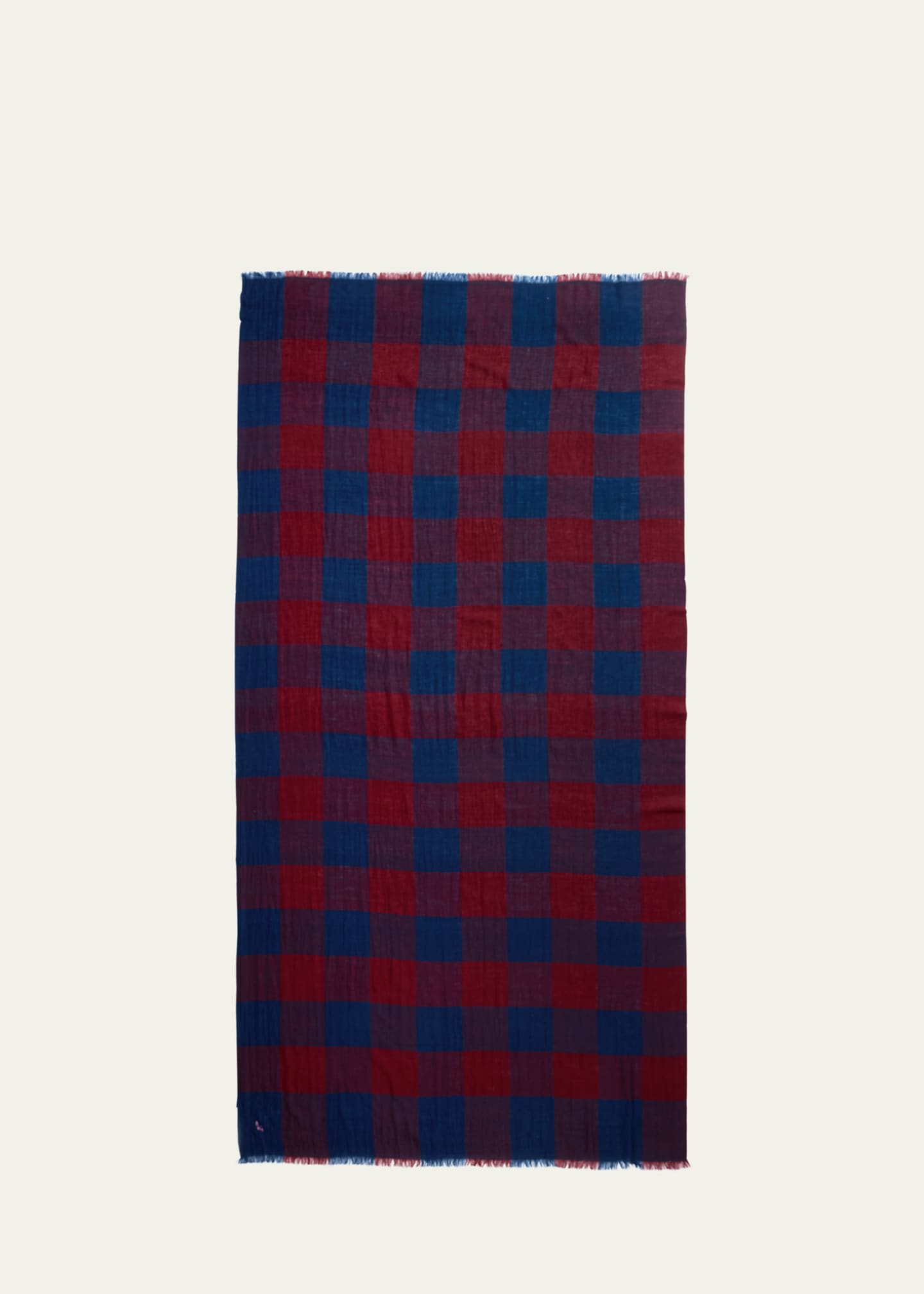 Anderson & Sheppard Men's Large Check Cashmere Scarf Image 1 of 4