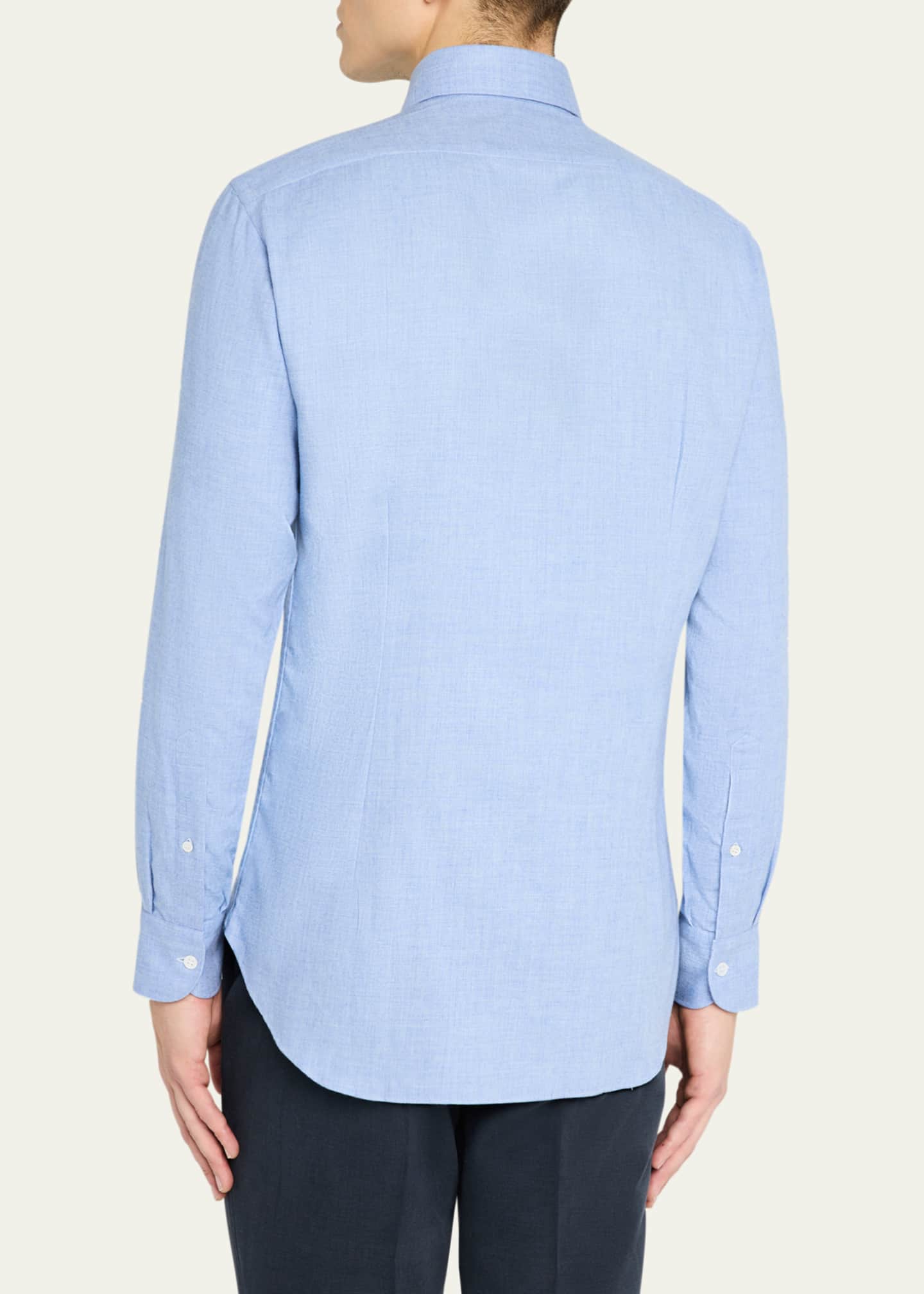 Anderson & Sheppard Men's Cotton and Cashmere Sport Shirt Image 3 of 5