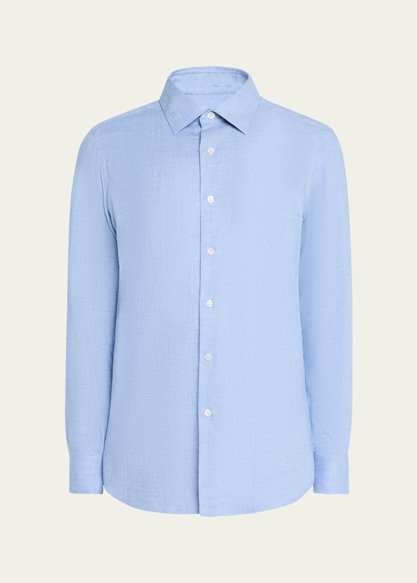 Anderson & Sheppard Men's Cotton and Cashmere Sport Shirt Image 1 of 5