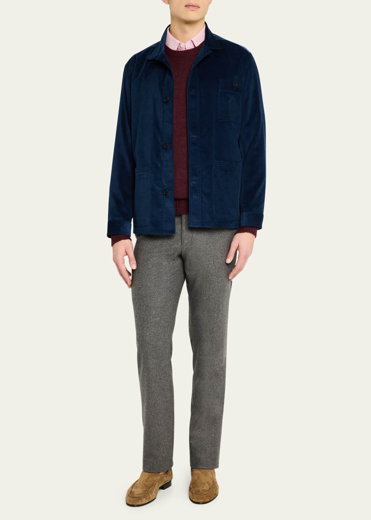 Anderson & Sheppard Men's Cotton and Cashmere Corduroy Shirt Jacket Image 2 of 5