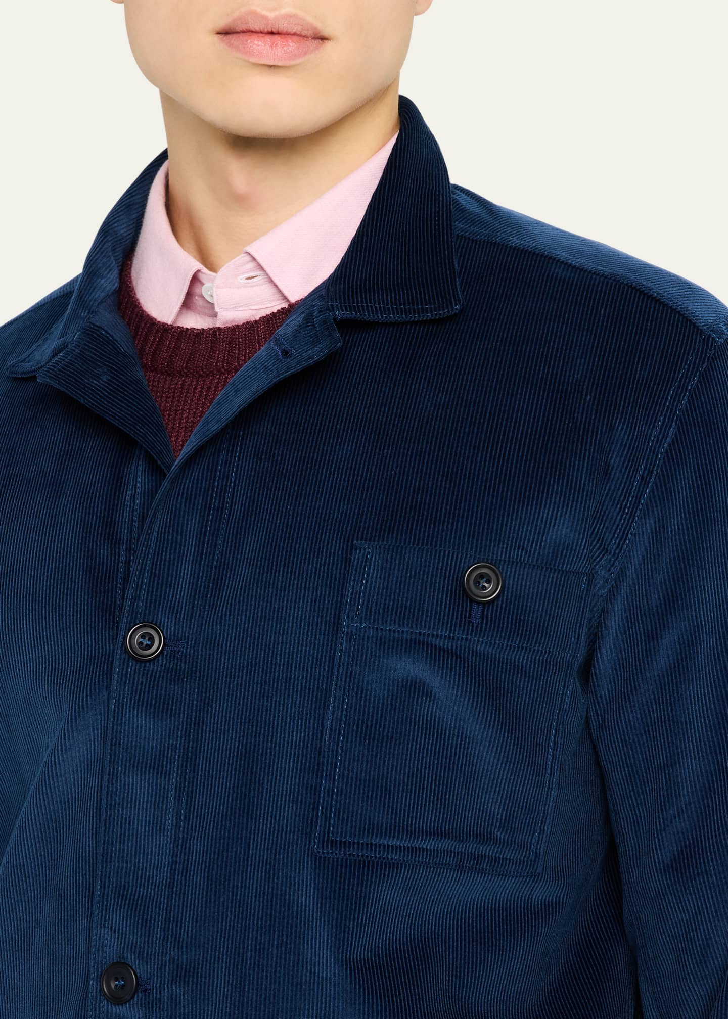 Anderson & Sheppard Men's Cotton and Cashmere Corduroy Shirt Jacket Image 5 of 5