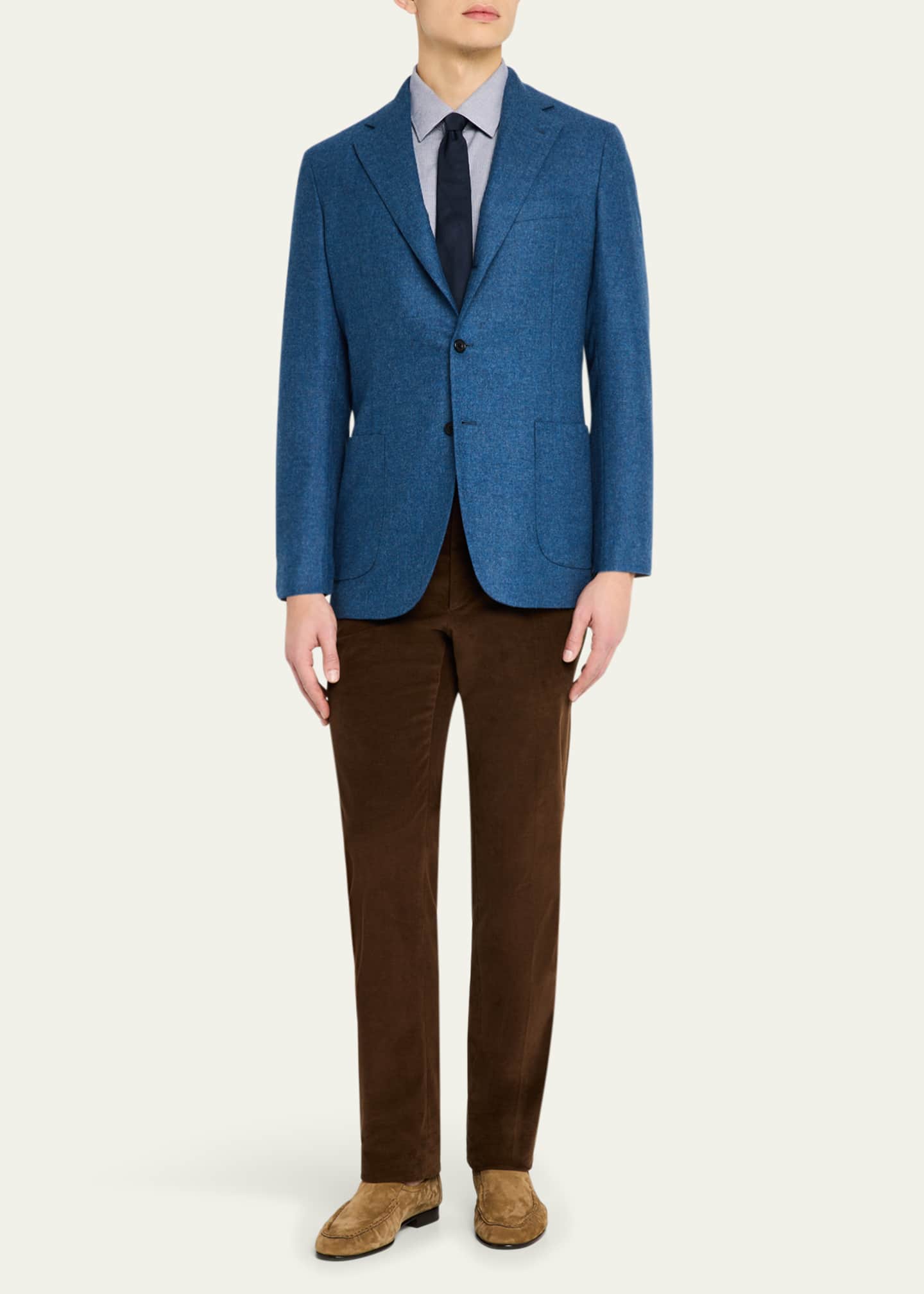 Anderson & Sheppard Men's Wool and Cashmere Single-Breasted Blazer Image 2 of 8