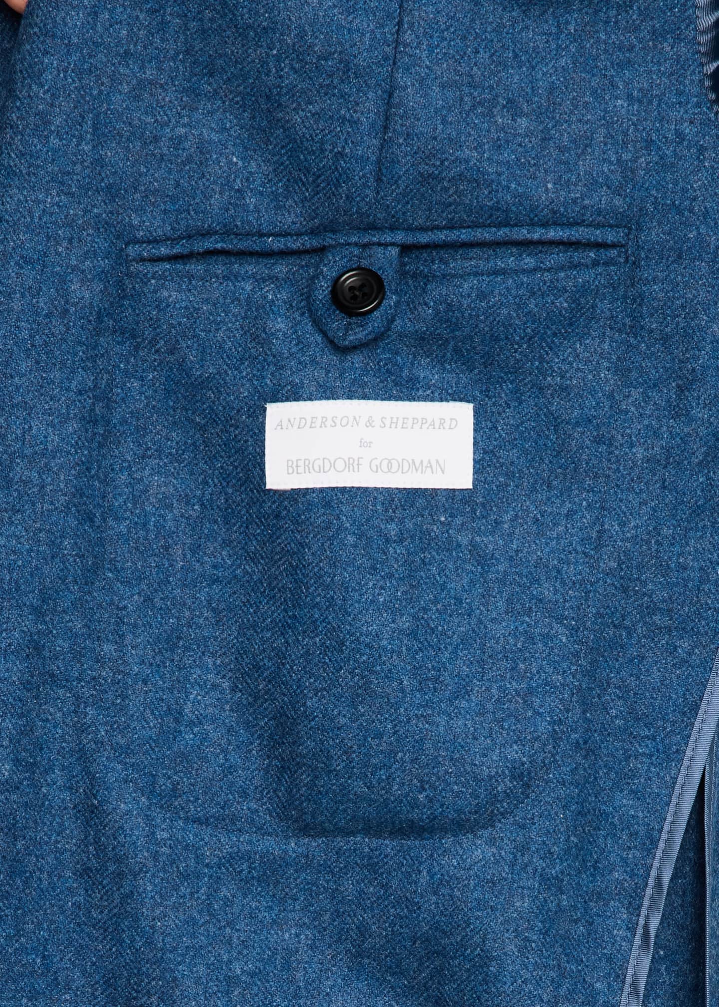Anderson & Sheppard Men's Wool and Cashmere Single-Breasted Blazer Image 6 of 8