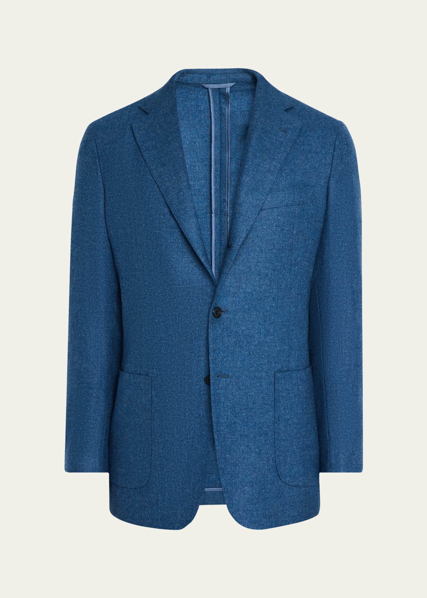 Anderson & Sheppard Men's Wool and Cashmere Single-Breasted Blazer Image 1 of 8