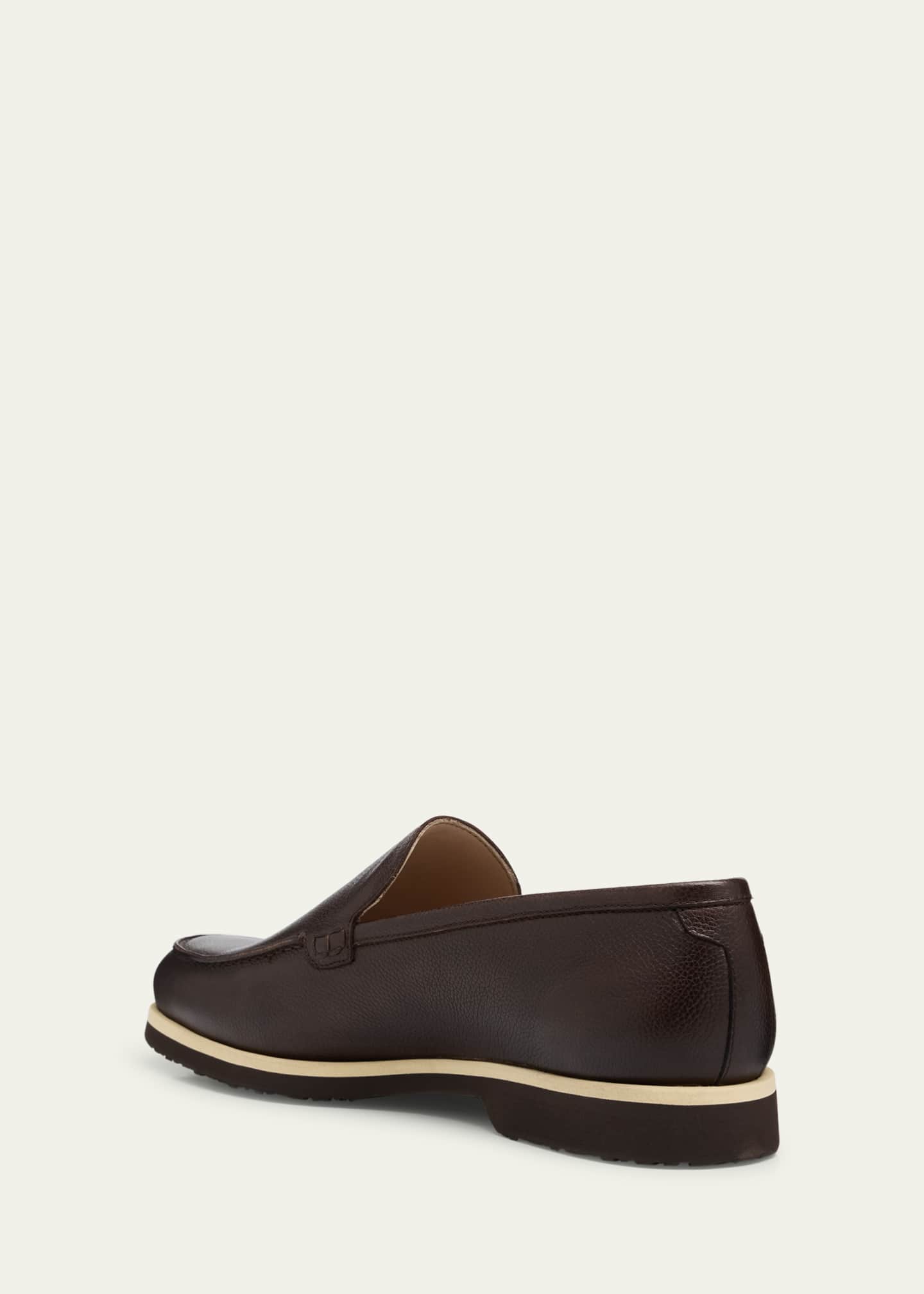 Bergdorf Goodman Men's Grained Leather EVA-Sole Venetian Loafers Image 4 of 6