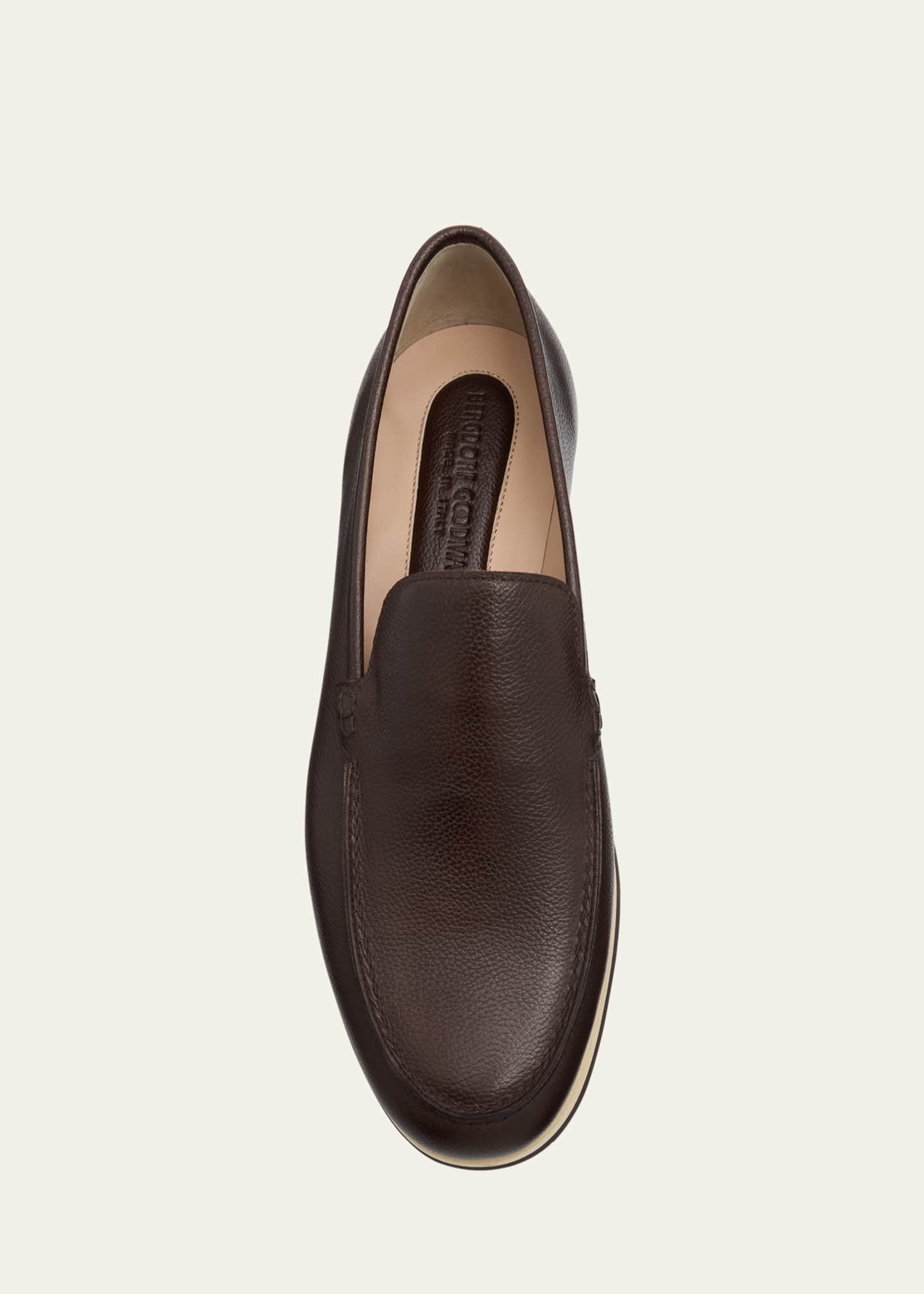Bergdorf Goodman Men's Grained Leather EVA-Sole Venetian Loafers Image 6 of 6