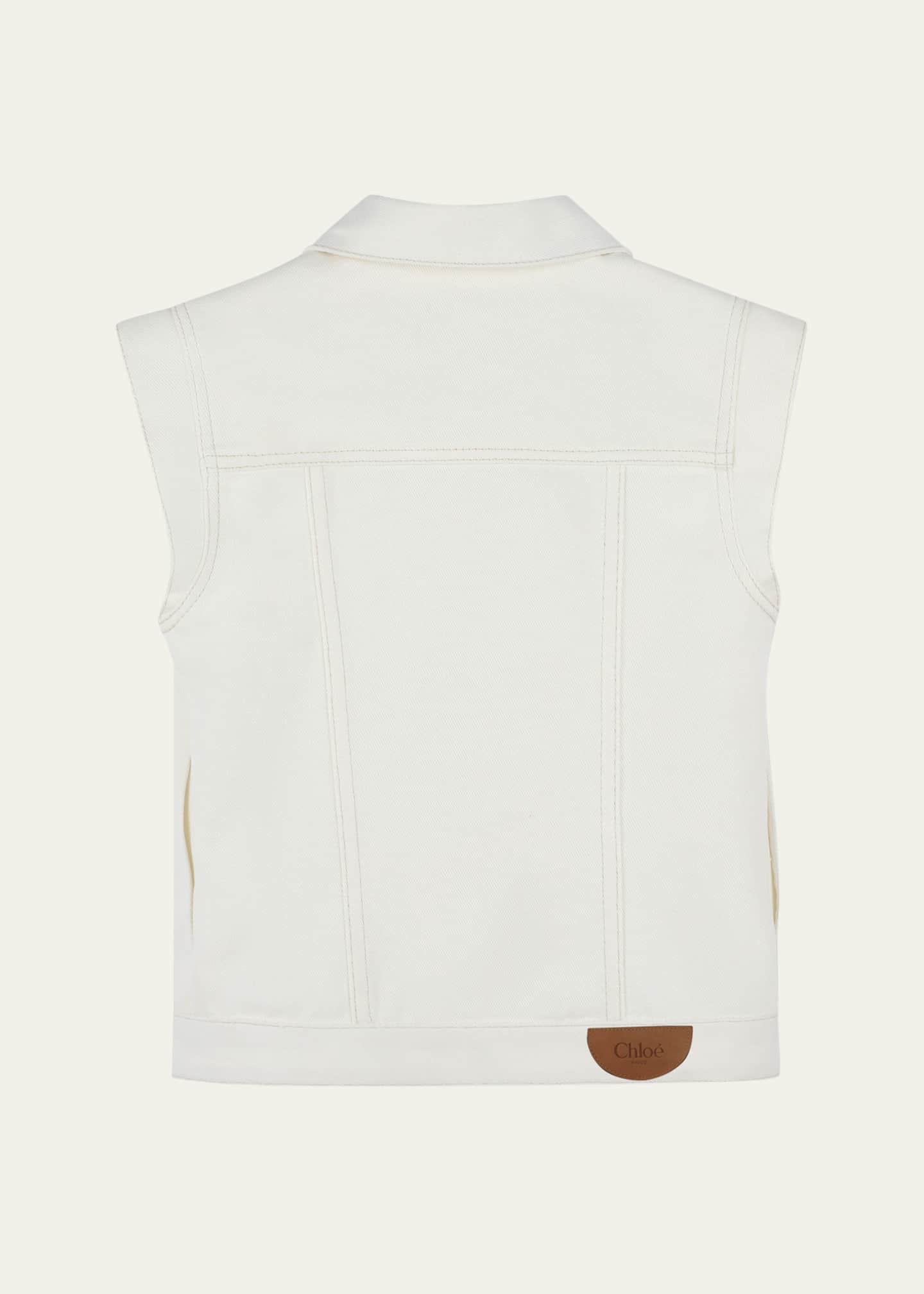 Chloe Girl's Denim Sleeveless Waistcoat, Size 8-14 Image 2 of 2