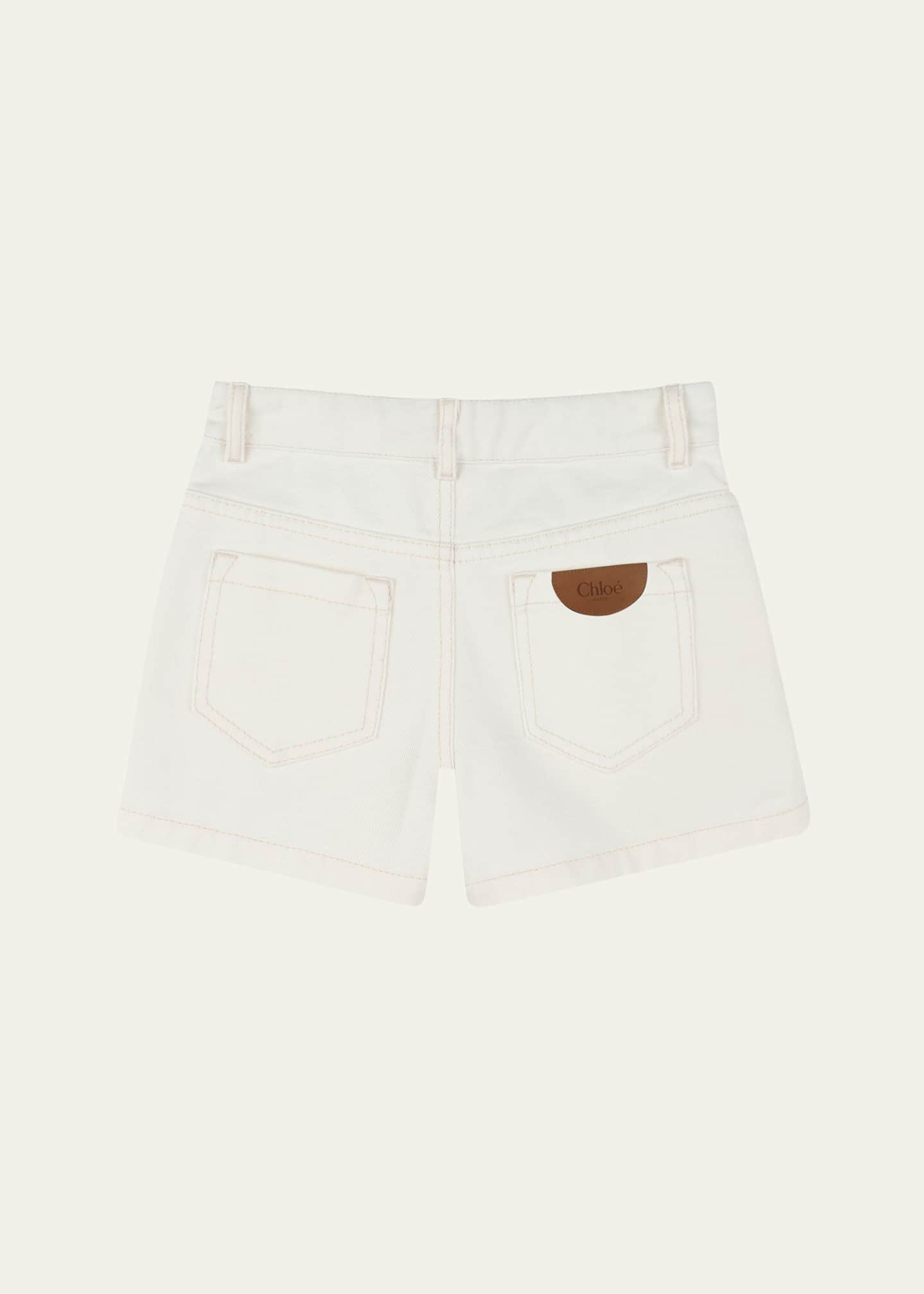 Chloe Girl's Denim Studded Shorts, Size 4-6 Image 2 of 3