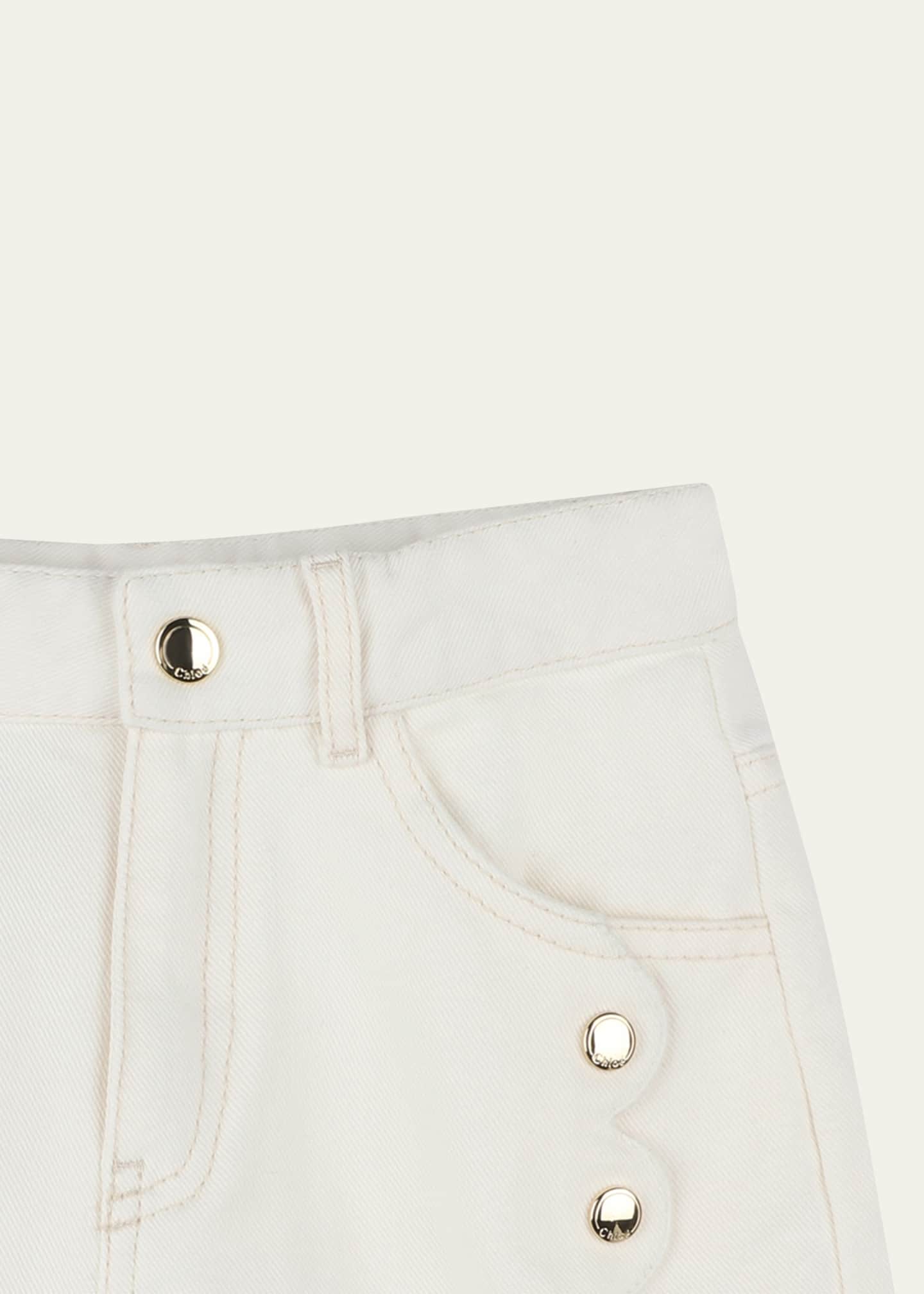 Chloe Girl's Denim Studded Shorts, Size 4-6 Image 3 of 3