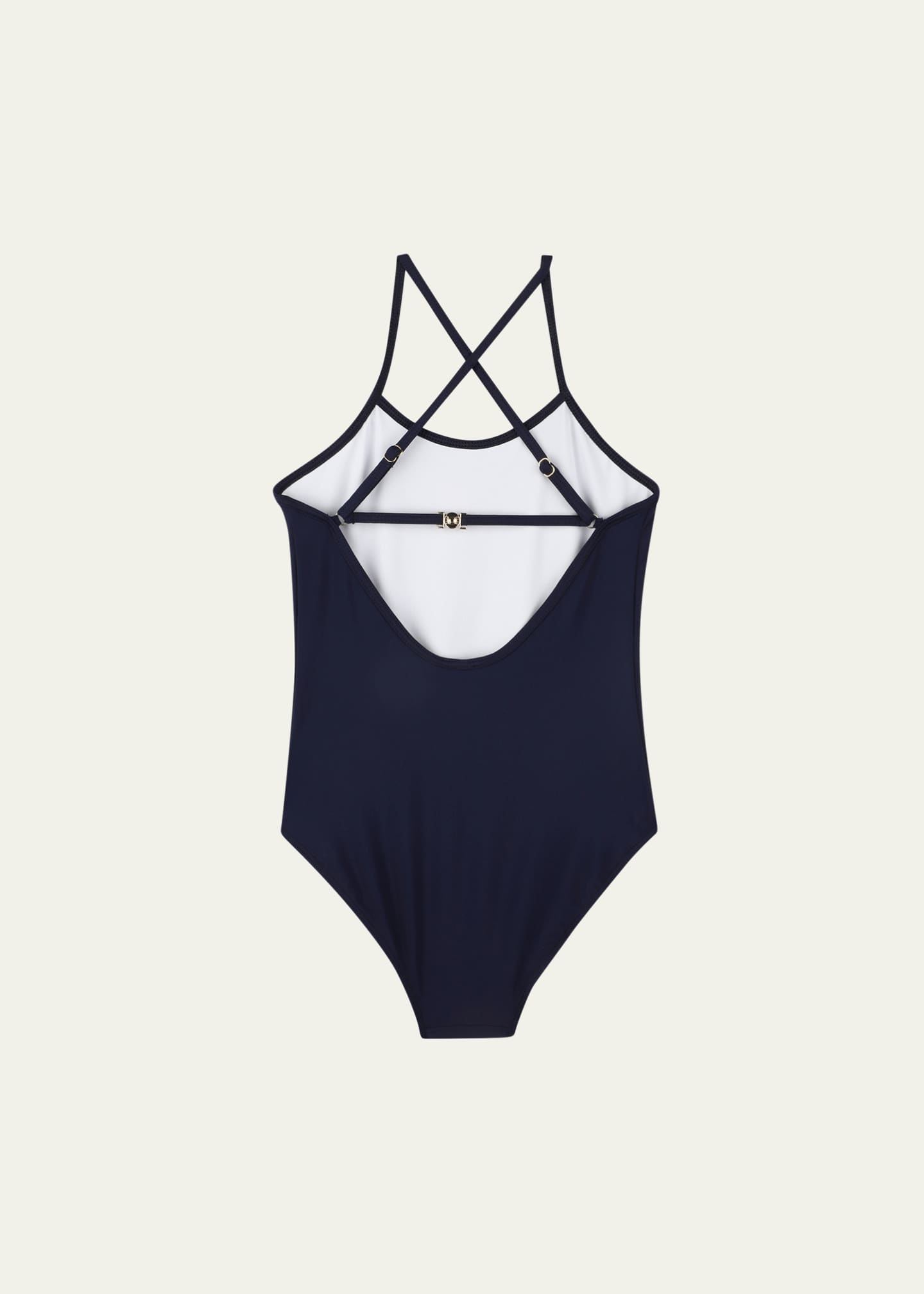 Chloe Girl's One Piece Logo-Print Swimsuit, Size 8-14 Image 2 of 3
