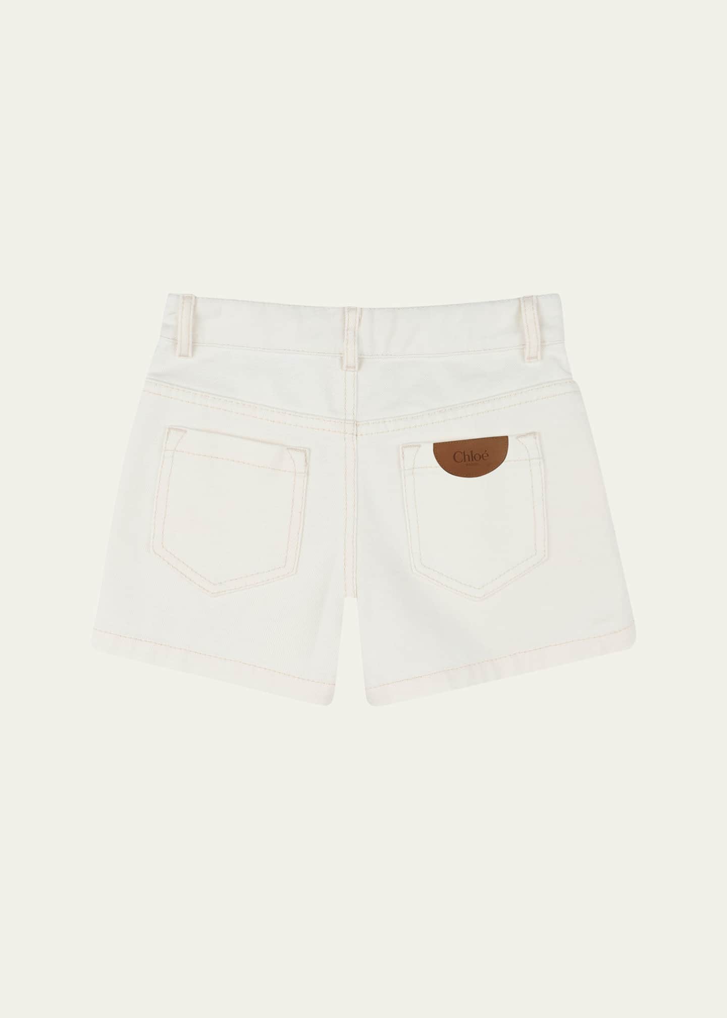 Chloe Girl's Denim Studded Shorts, Size 8-14 Image 2 of 3