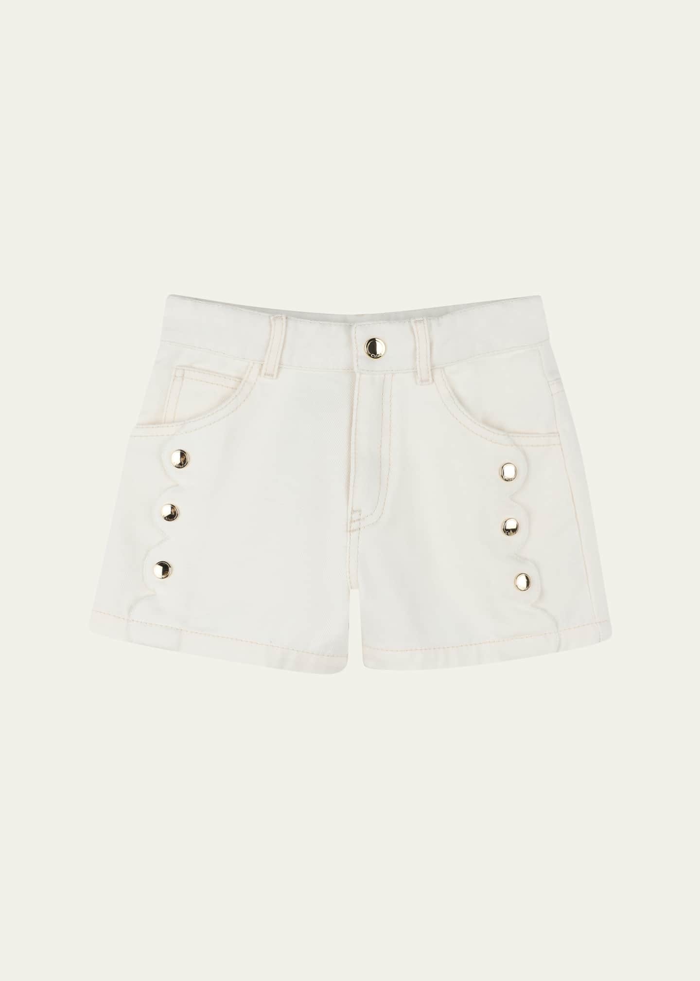 Chloe Girl's Denim Studded Shorts, Size 8-14 Image 1 of 3