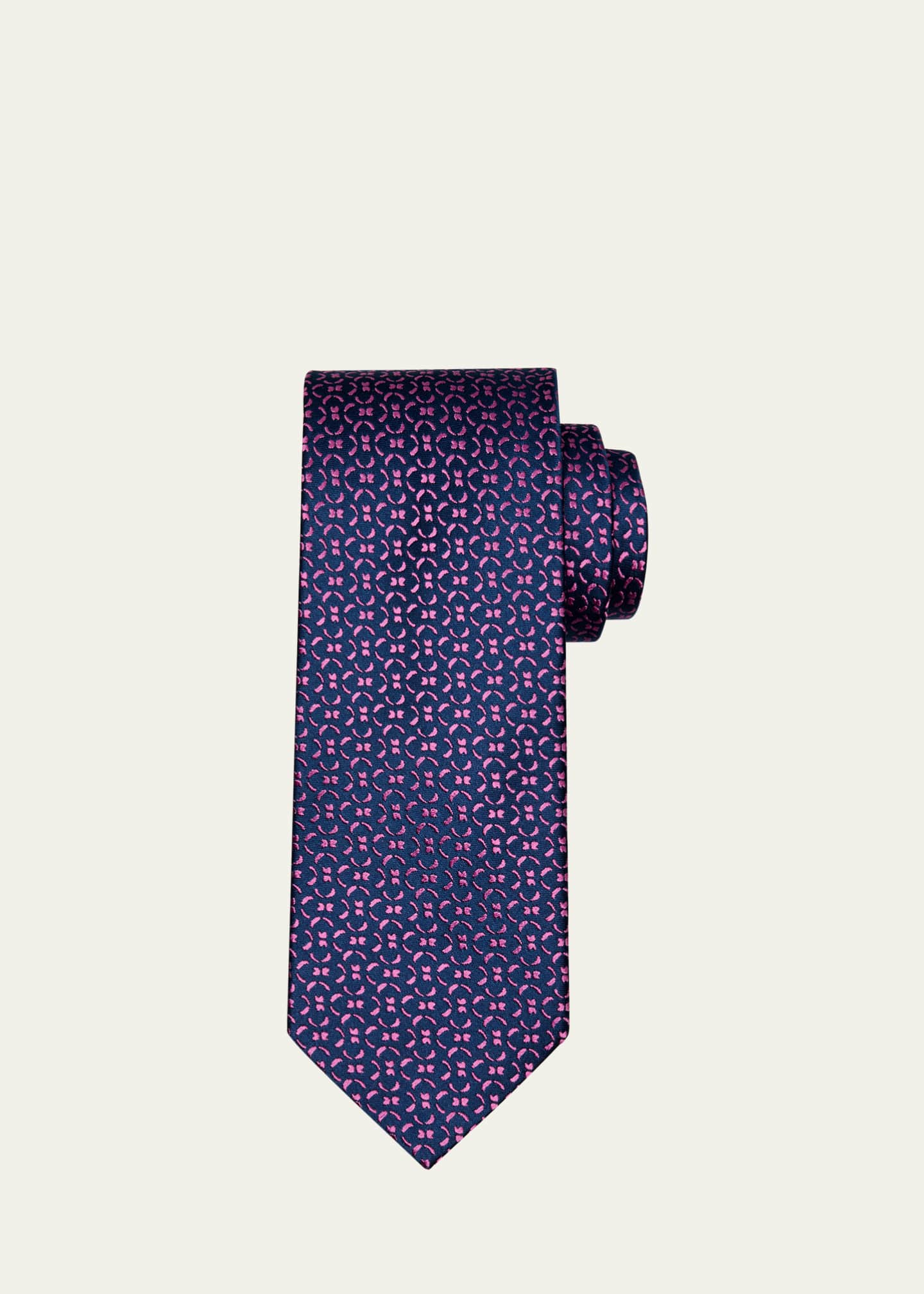 Charvet Men's Semi-Circle Woven Silk Tie