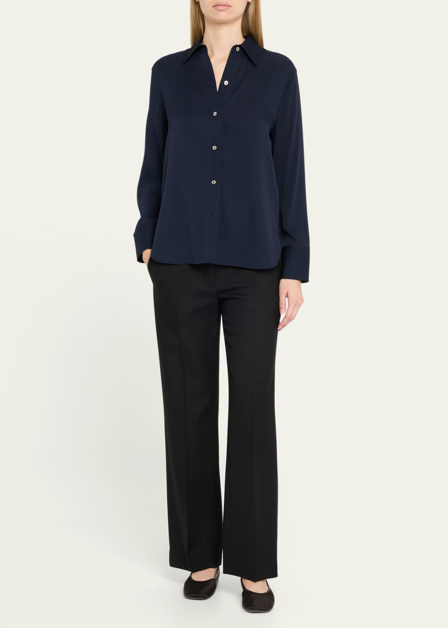 Vince Classic Button-Front Blouse Image 2 of 5