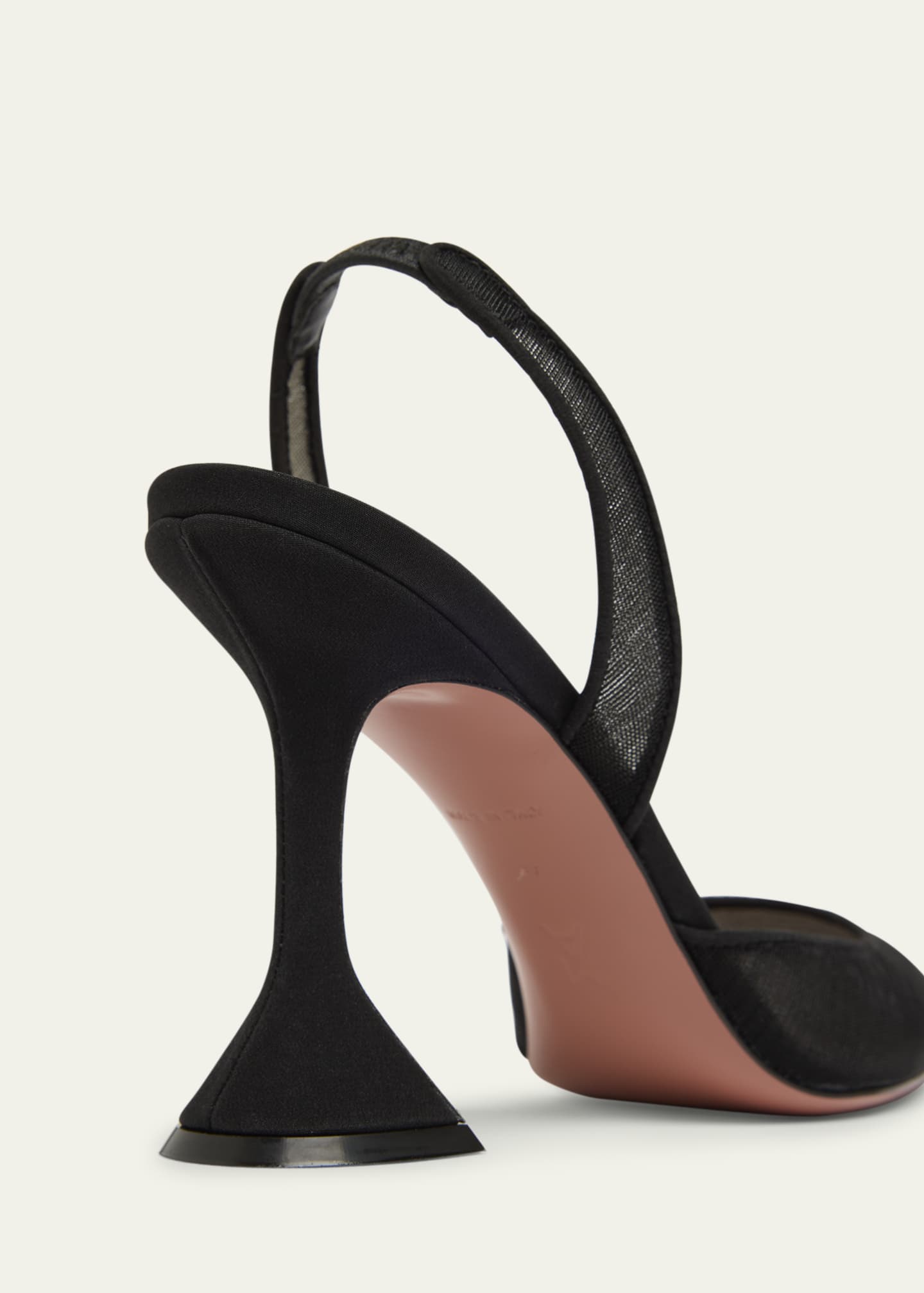 Amina Muaddi Holli Pointed Mesh Slingback Pumps Image 3 of 4