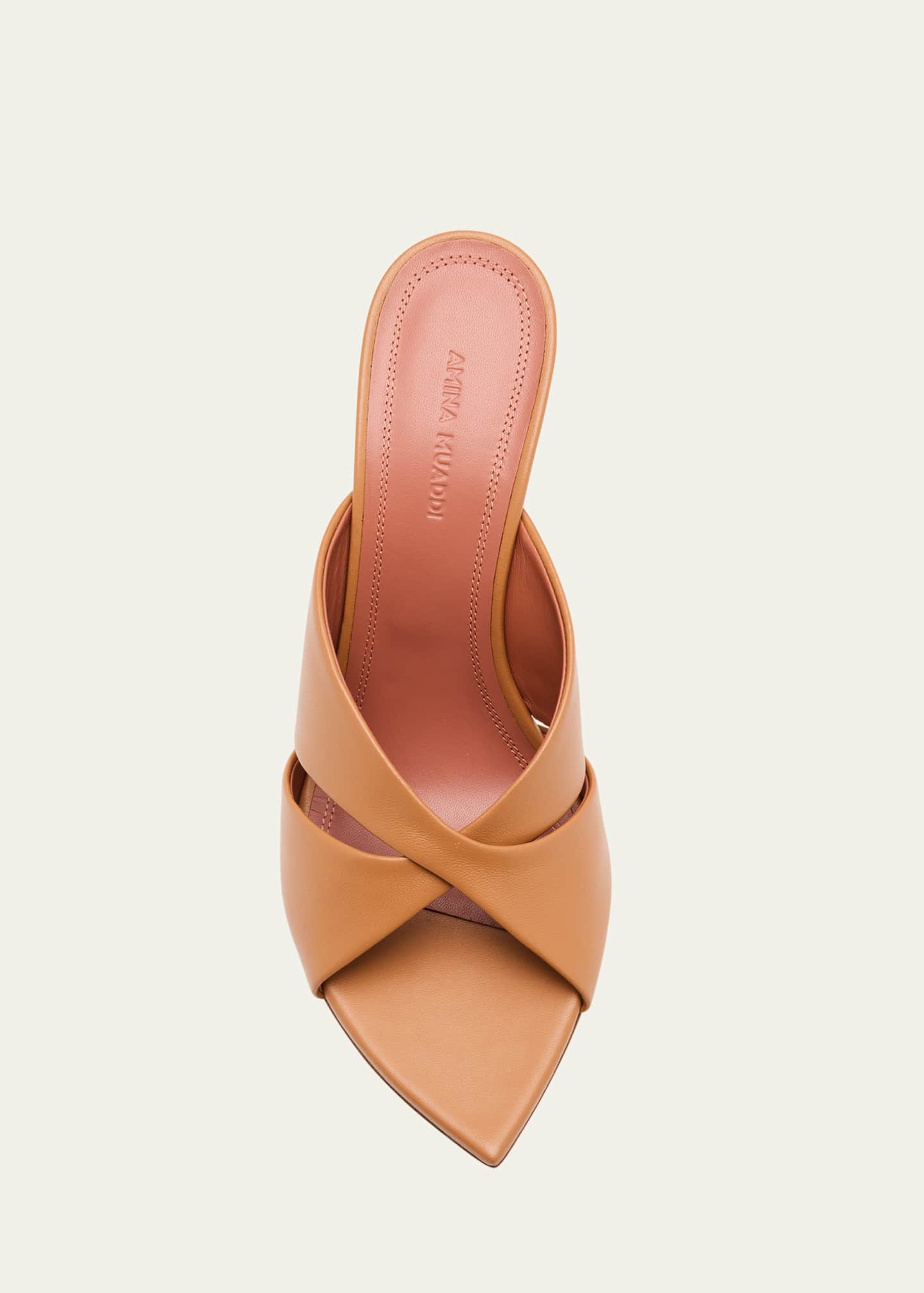 Amina Muaddi Samantha Leather Sandals Image 6 of 6