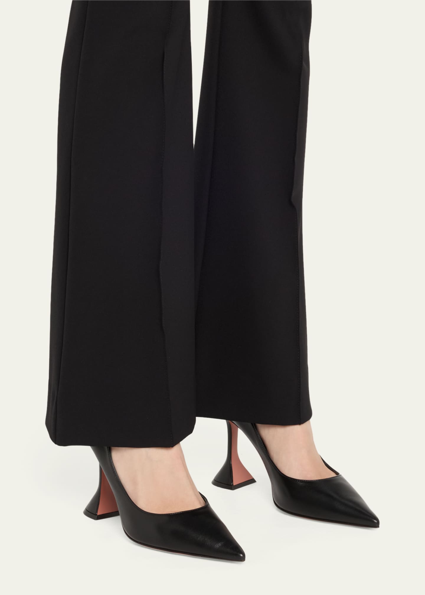 Amina Muaddi Ami Pointed Leather Pumps Image 2 of 6