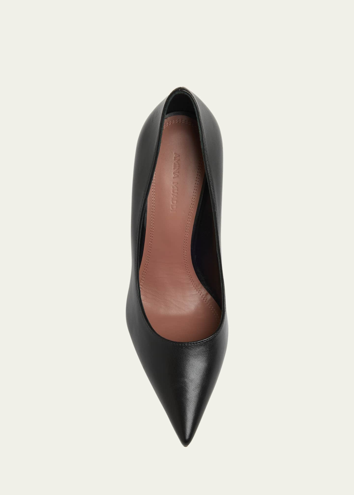 Amina Muaddi Ami Pointed Leather Pumps Image 6 of 6