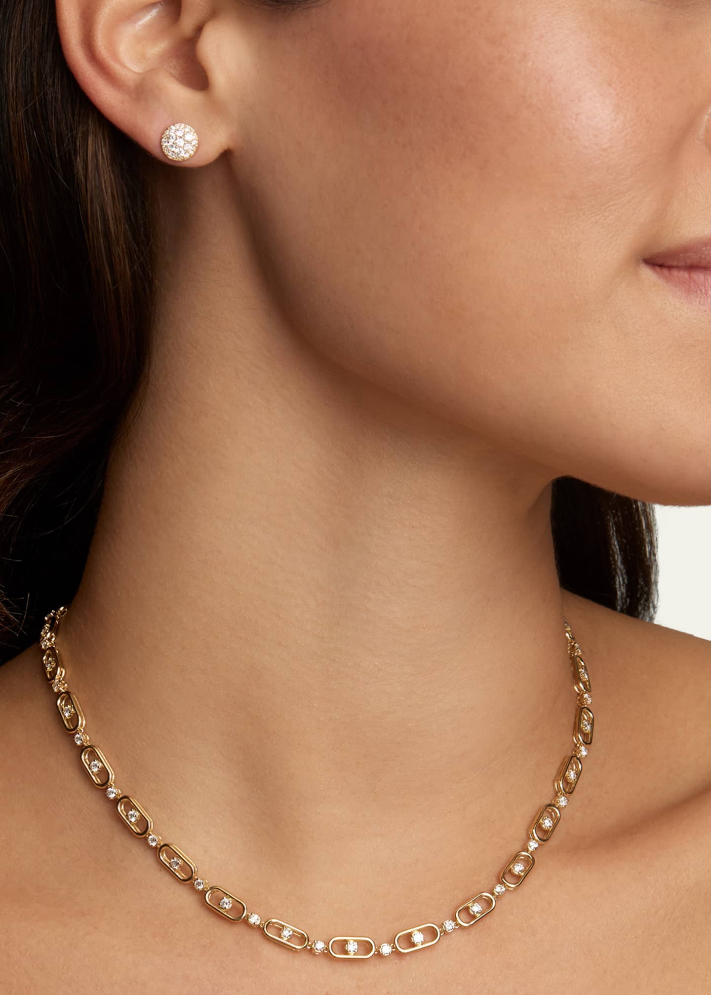 Jamie Wolf 18K Yellow Gold Oval and Round Link Diamond Necklace Image 2 of 2