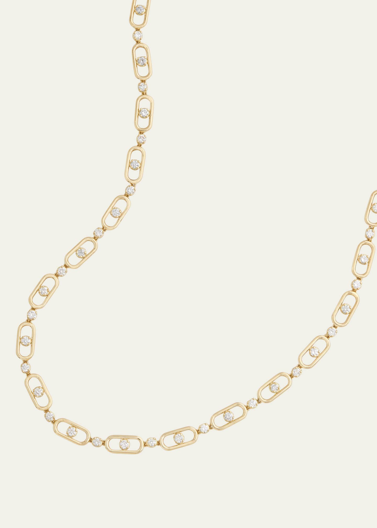 Jamie Wolf 18K Yellow Gold Oval and Round Link Diamond Necklace Image 1 of 2