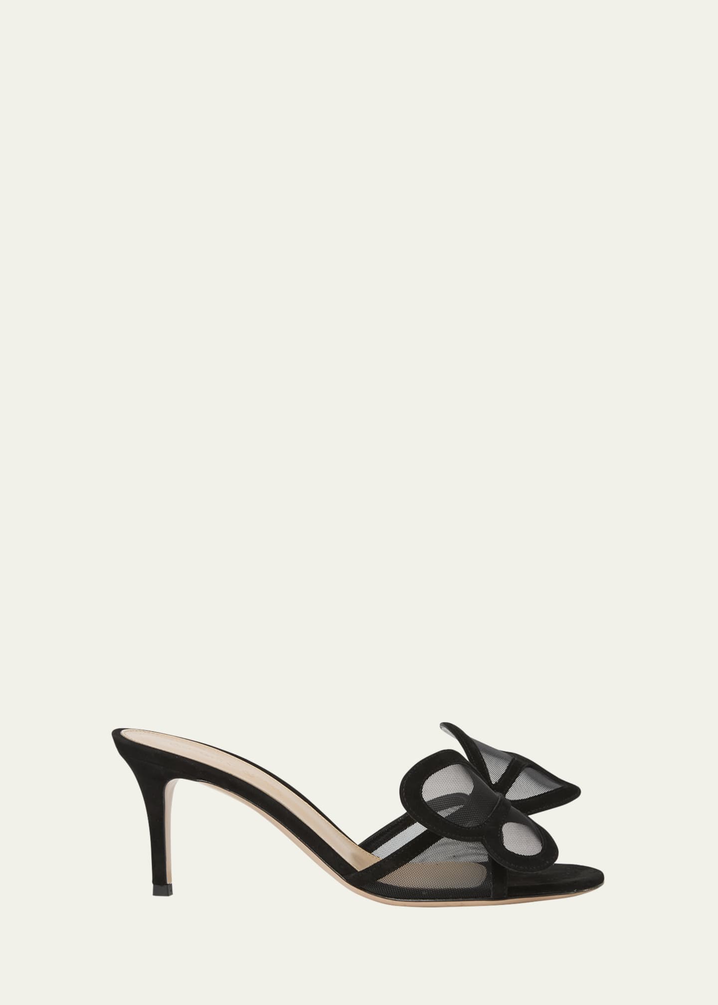 Gianvito Rossi Camoscio Mesh and Leather Butterfly Sandals Image 1 of 4