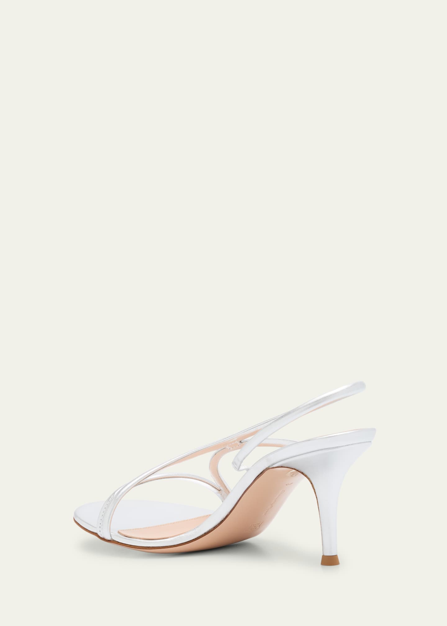 Gianvito Rossi Metallic Nappa Strappy Slingback Sandals Image 4 of 6