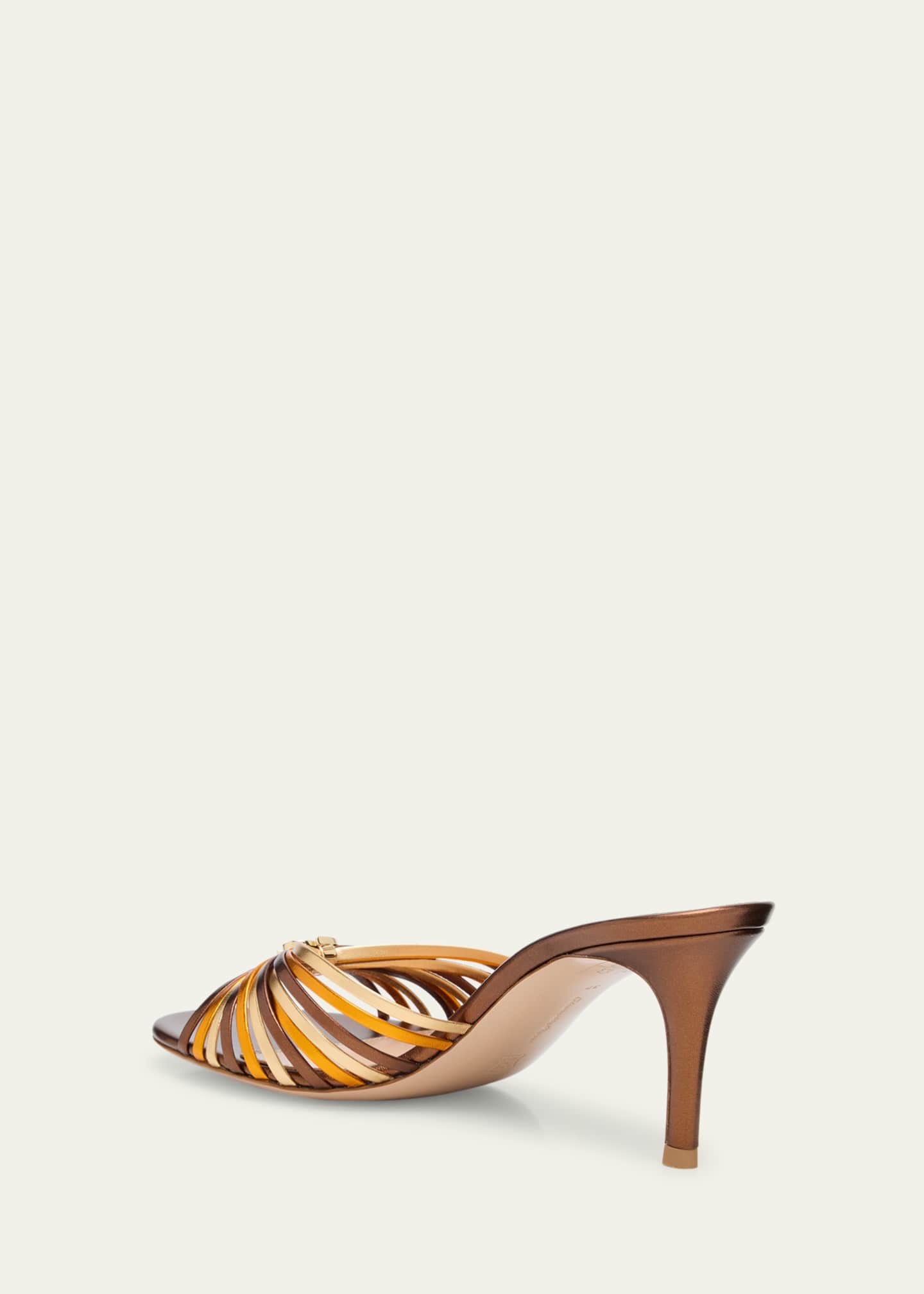 Multi Leather Stiletto Slide Sandals