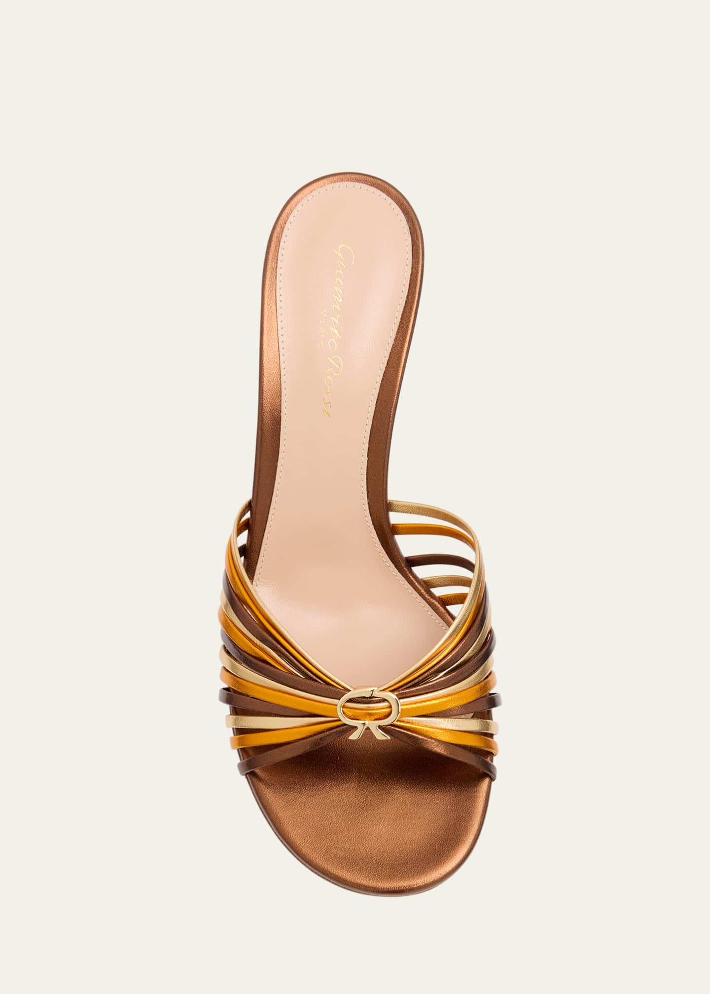 Multi Leather Stiletto Slide Sandals