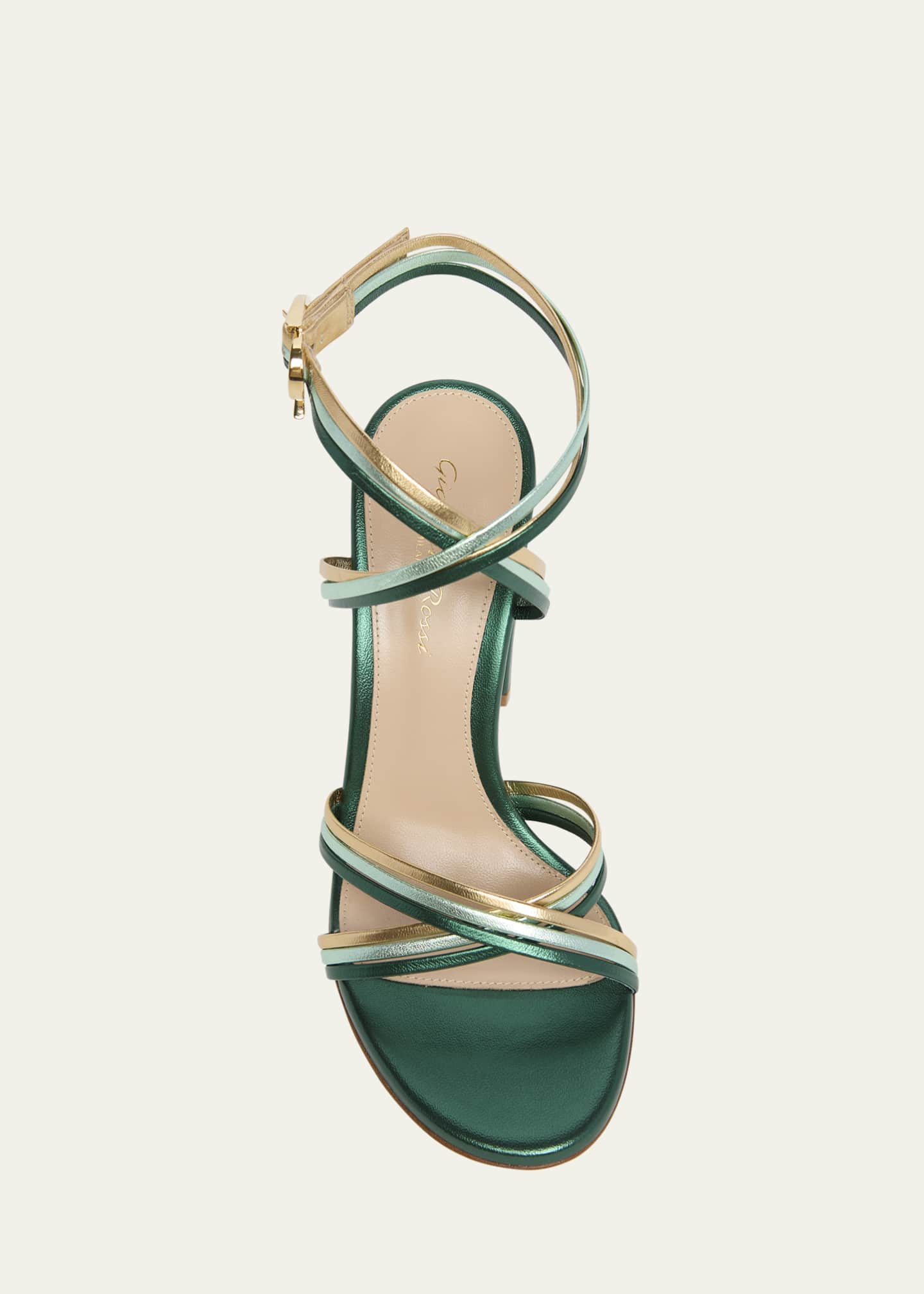 Gianvito Rossi Napa Leather Strappy Block-Heel Sandals Image 4 of 4