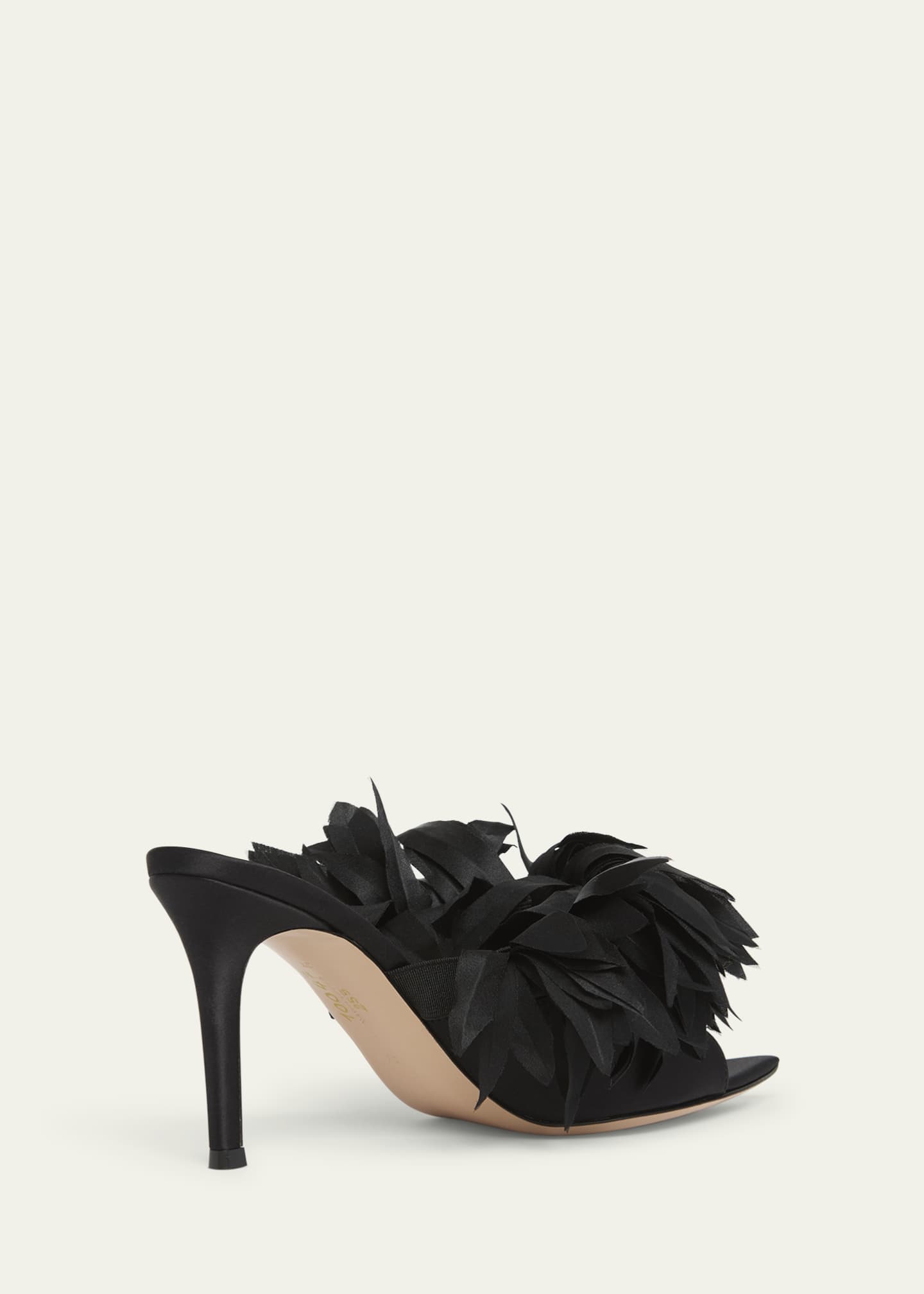 Gianvito Rossi Crepe Feather Pointed-Toe Sandals Image 2 of 4
