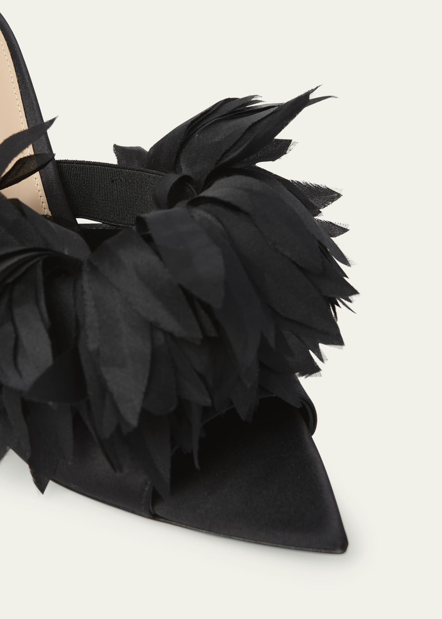 Gianvito Rossi Crepe Feather Pointed-Toe Sandals Image 3 of 4