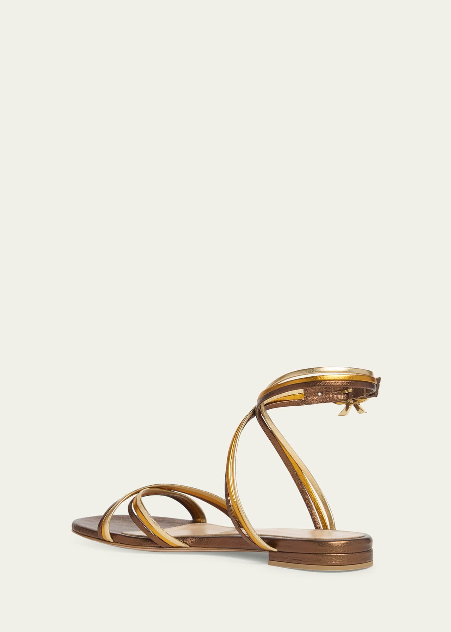 Gianvito Rossi Napa Leather Crisscross Strappy Sandals Image 2 of 4