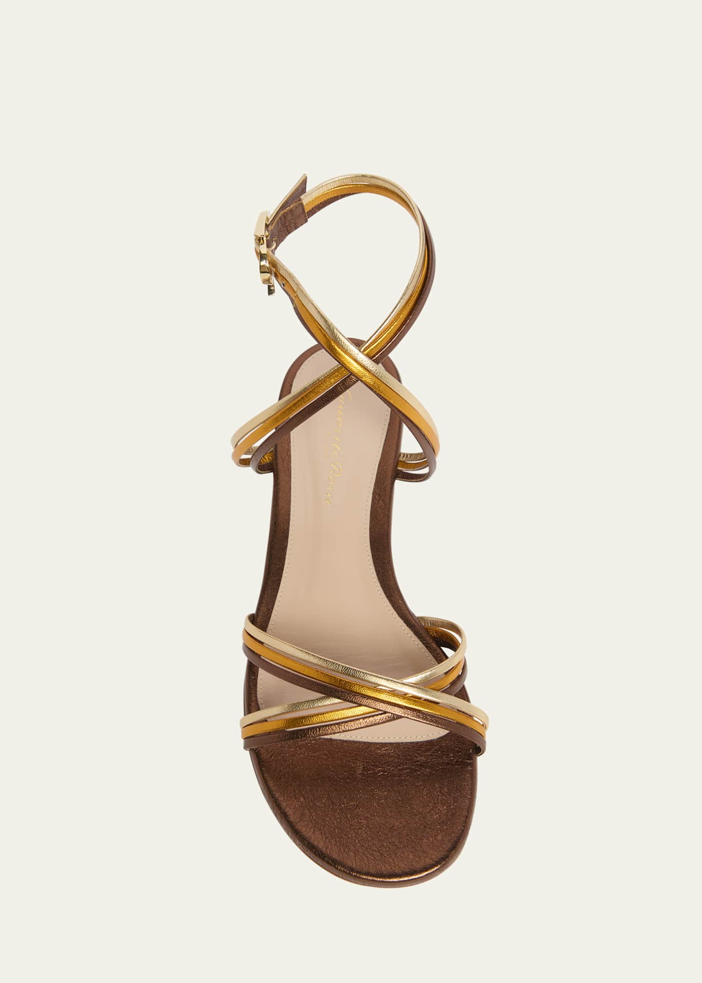 Gianvito Rossi Napa Leather Crisscross Strappy Sandals Image 4 of 4