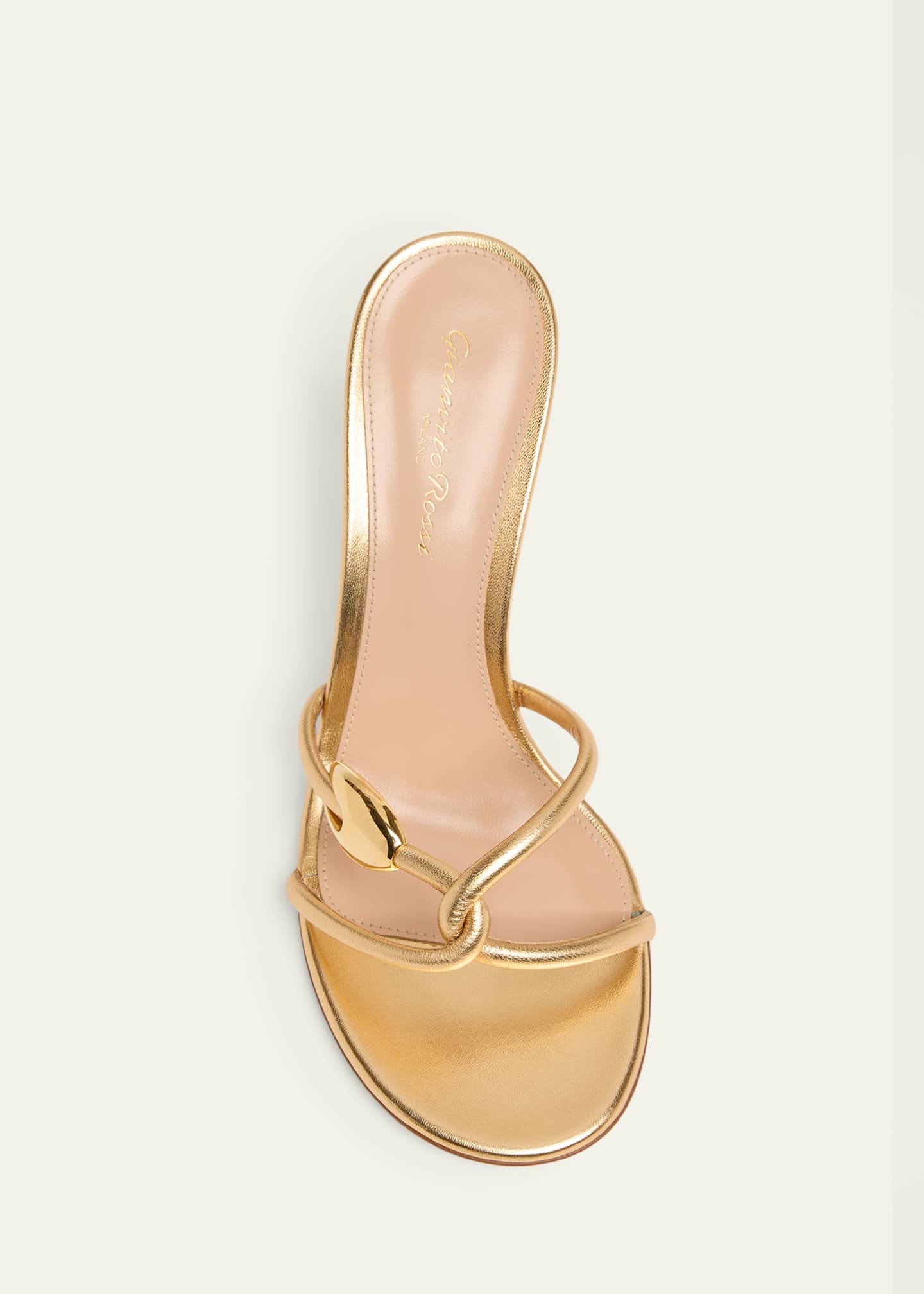 Gianvito Rossi Metallic Serpent Twist Ankle-Strap Sandals