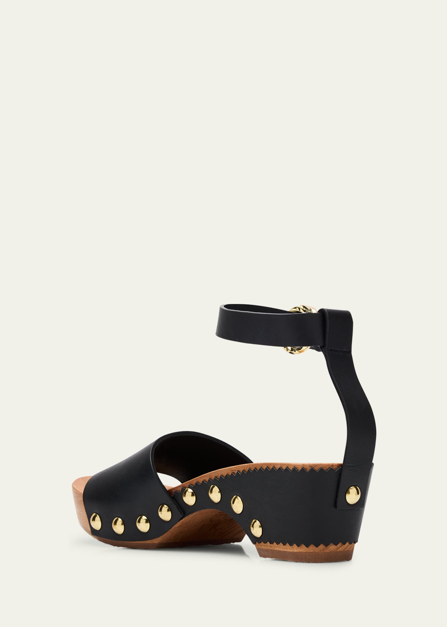 Ulla Johnson Esti Leather Ankle-Strap Clog Sandals Image 2 of 4