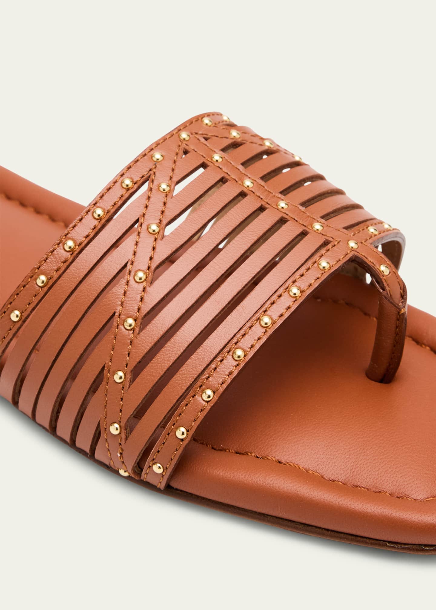 Ulla Johnson Naomi Caged Leather Thong Flats Image 3 of 4