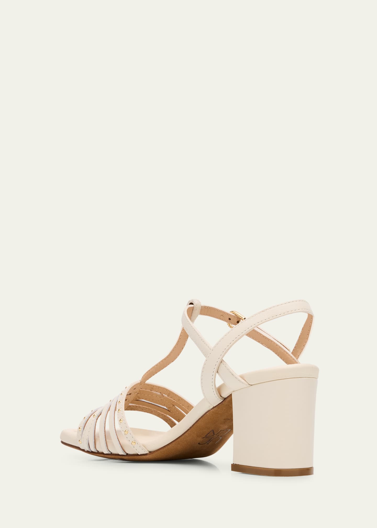 Ulla Johnson Nina Studded Leather T-Strap Sandals Image 2 of 4