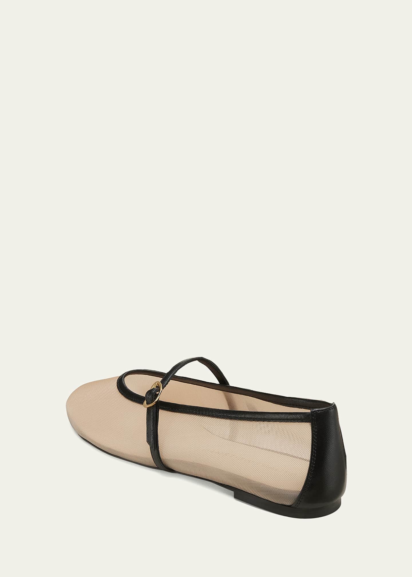 Stuart Weitzman Bareitall Mesh Leather Mary Jane Flats Image 3 of 4
