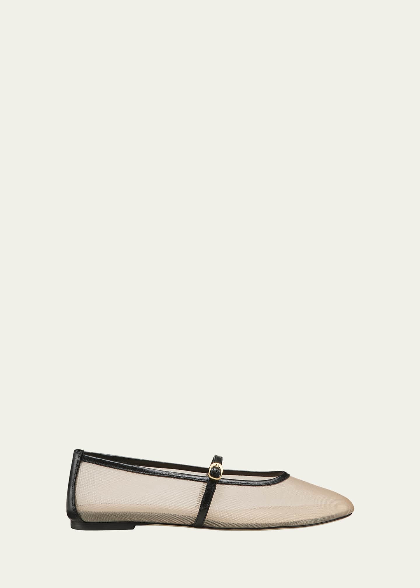 Stuart Weitzman Bareitall Mesh Leather Mary Jane Flats Image 1 of 4
