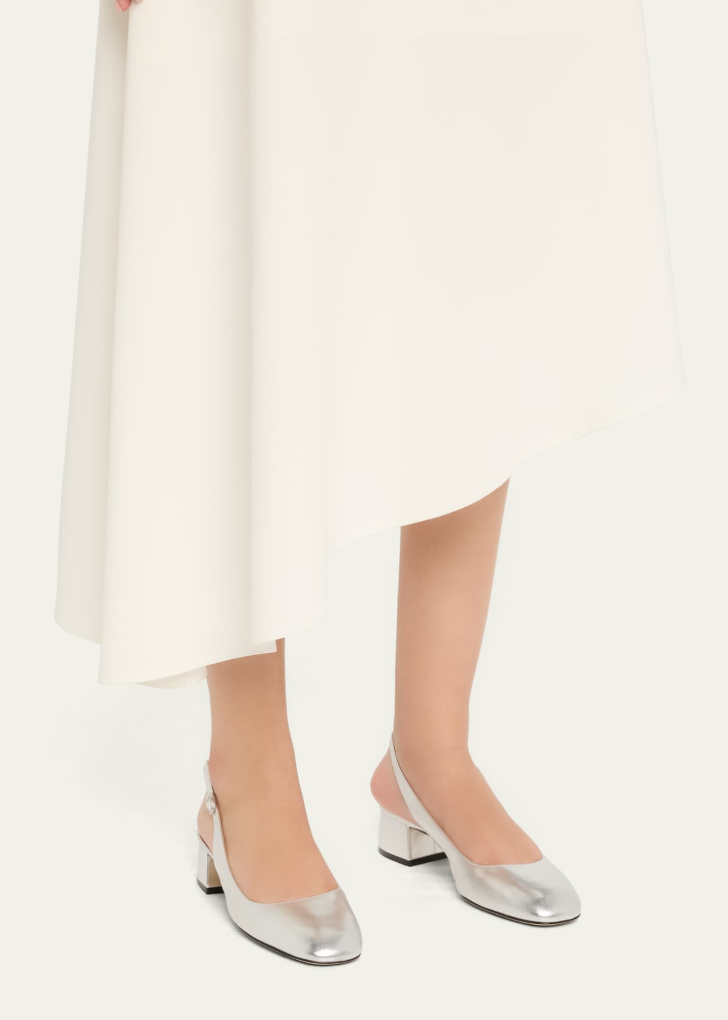 Stuart Weitzman Maeve Metallic Slingback Ballerina Pumps Image 2 of 5