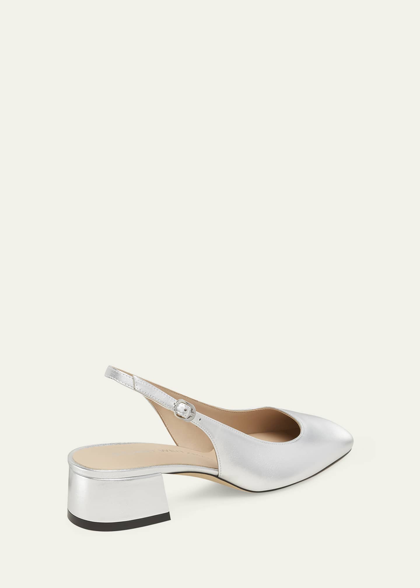 Stuart Weitzman Maeve Metallic Slingback Ballerina Pumps Image 4 of 5