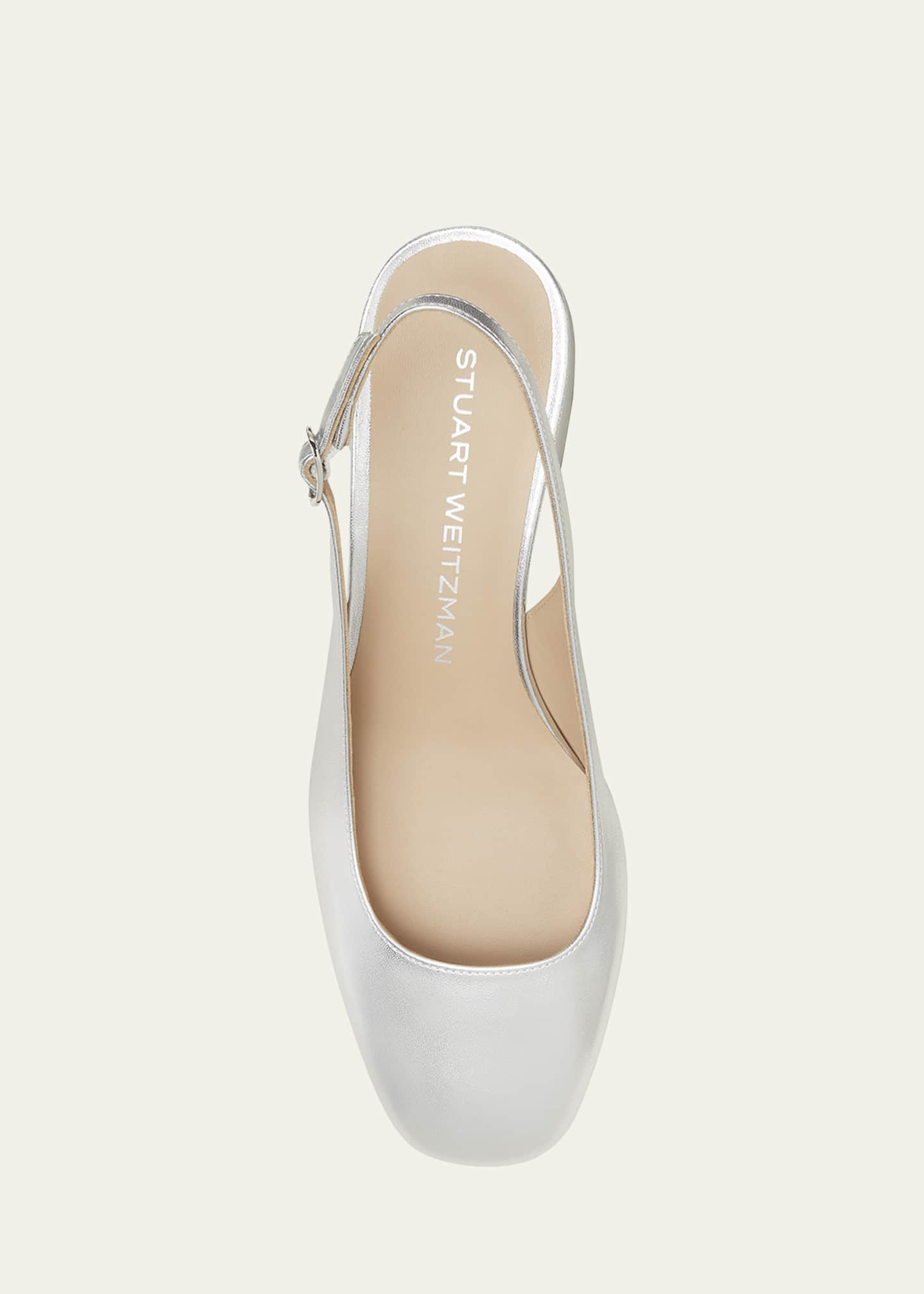 Stuart Weitzman Maeve Metallic Slingback Ballerina Pumps Image 5 of 5