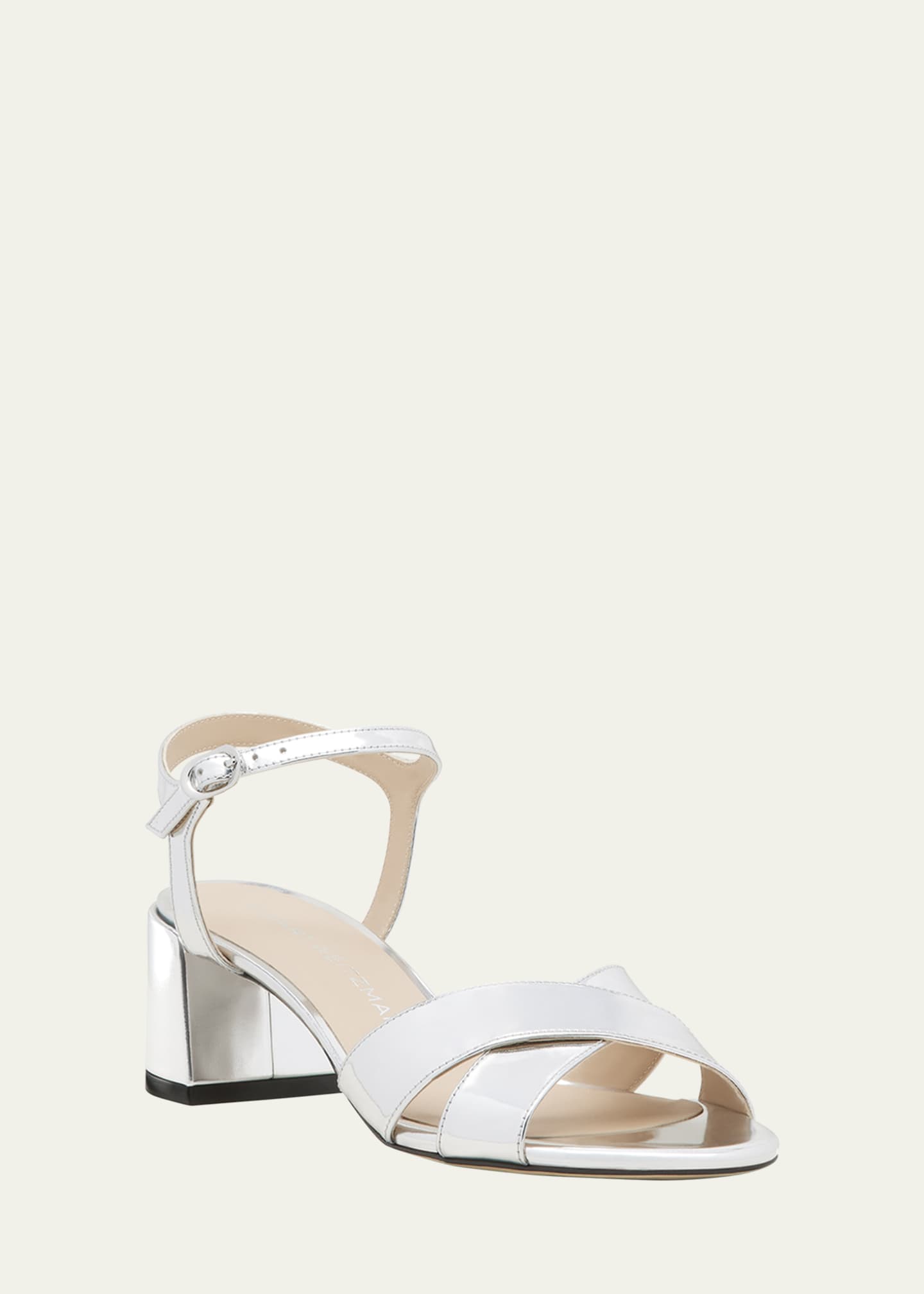 Stuart Weitzman Dayna Metallic Crisscross Ankle-Strap Sandals Image 2 of 4
