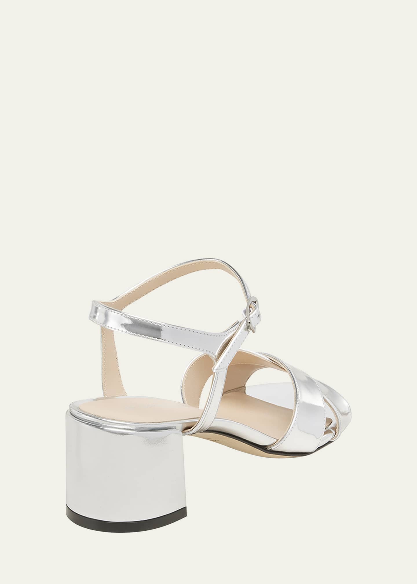 Stuart Weitzman Dayna Metallic Crisscross Ankle-Strap Sandals Image 3 of 4
